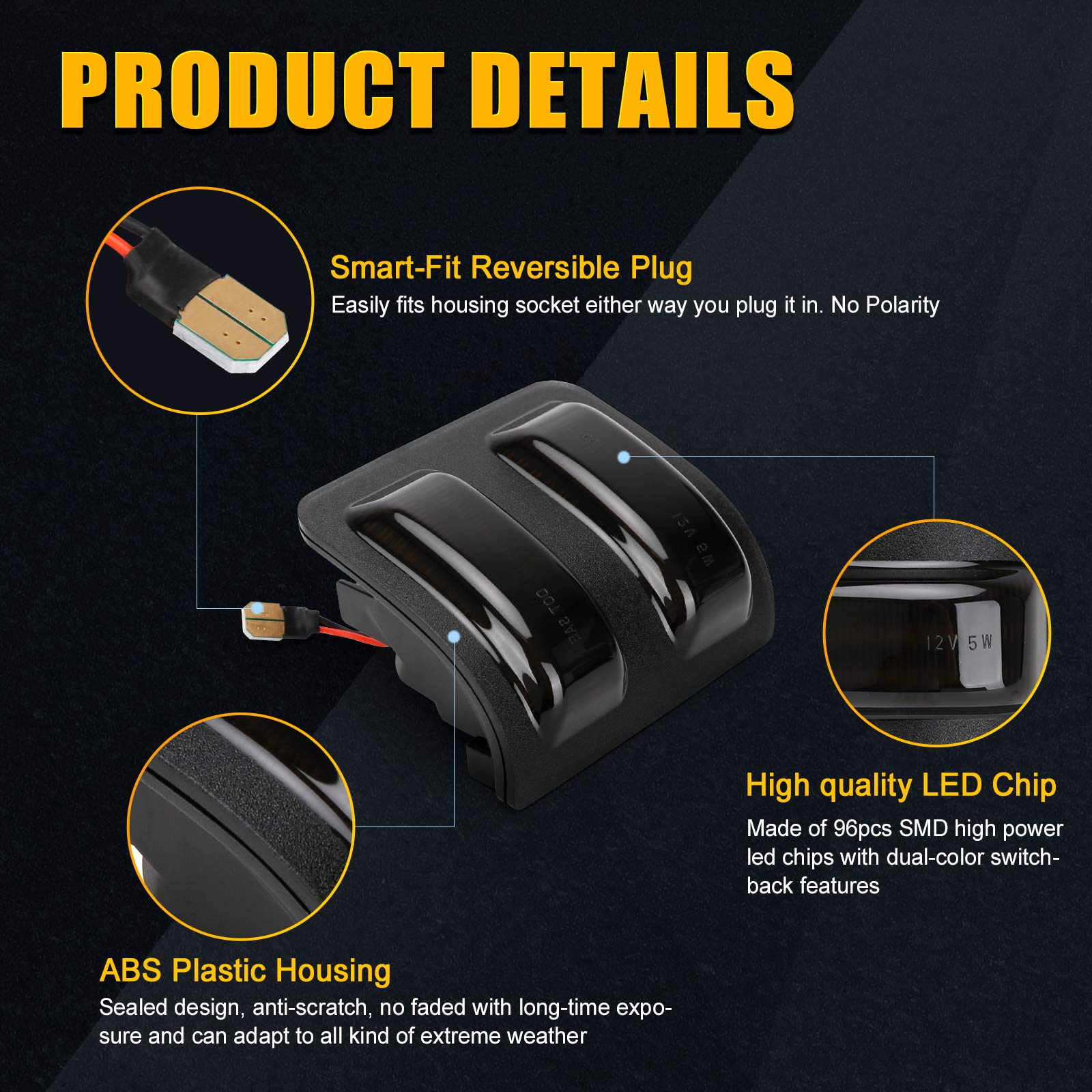 SUPAREE LED Sequential Switchback Side Mirror Marker Running & Turn Signal Light For 2008-2016 F250 F350 F450 F550 Super Duty Ru