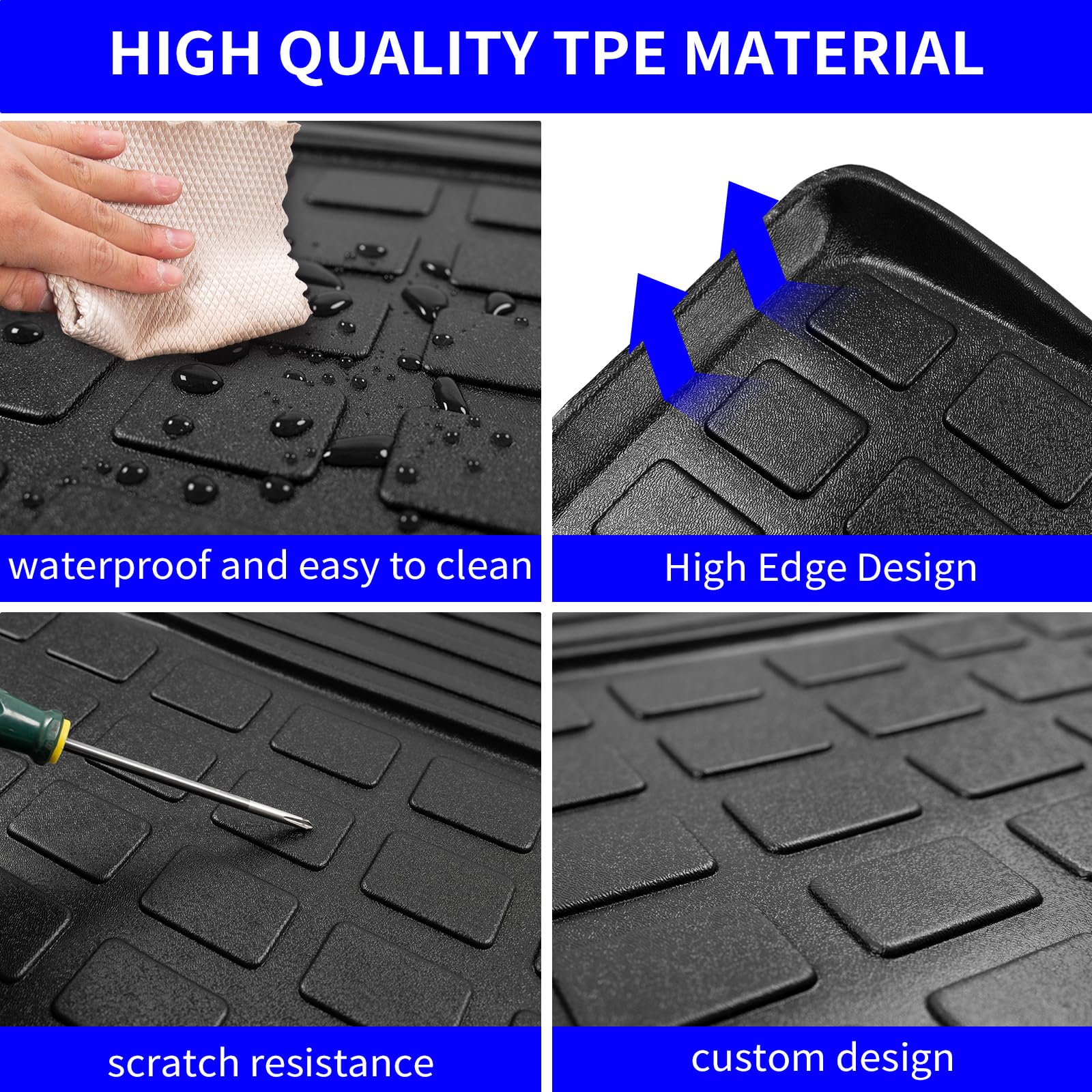 Rongtaod Cargo Mat Compatible with 2021-2025 Kia Sorento Cargo Liner Trunk Mat TPE All Weather Back Seat Cover Protector 2024 So