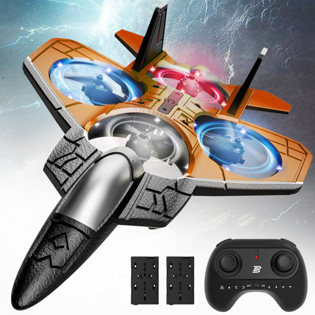 Bezgar Rc Fighter Airplane?Mini Drone Remote Control Jet Plane Stunt Drone For Adults & Kids Toy With Light Gift For Kids Beginn