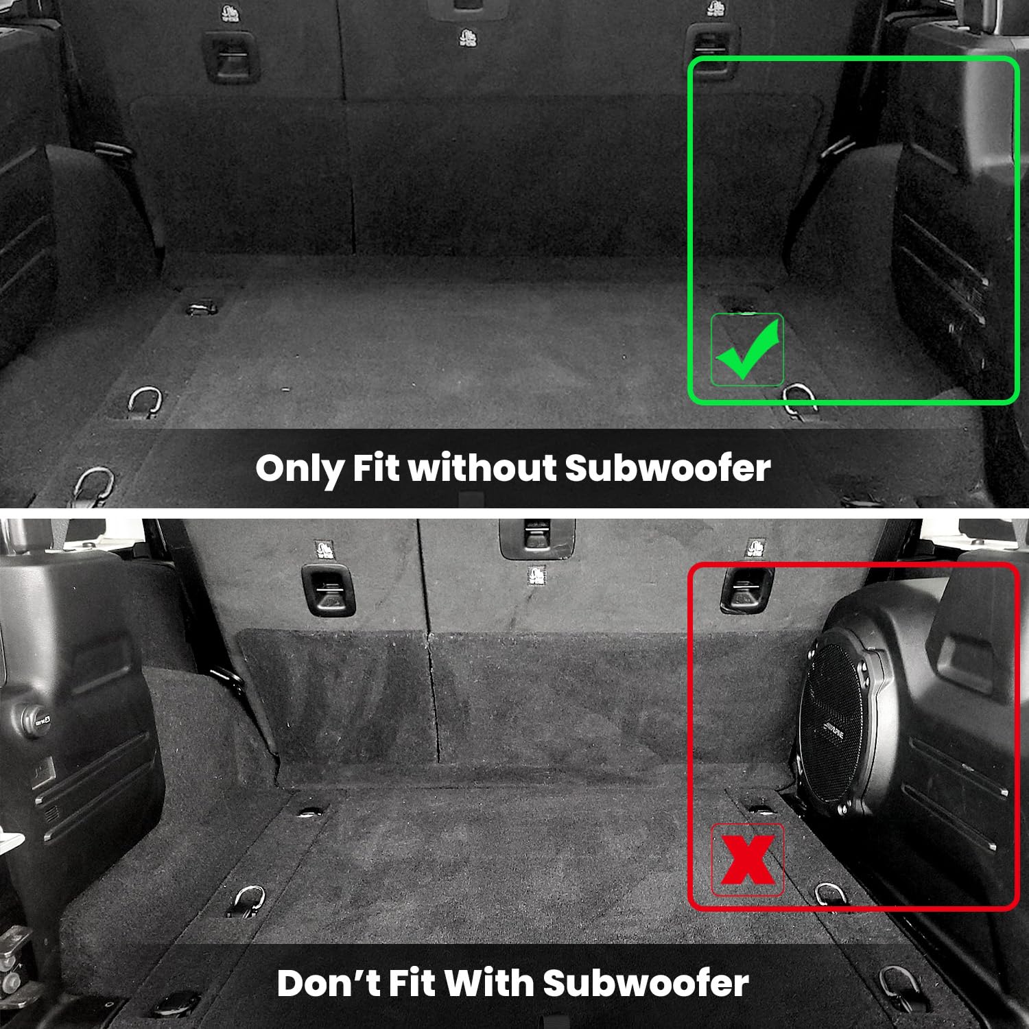 LASFIT Floor Mats & Trunk Mat for Jeep Wrangler JL 2018-2025 with Flat Load Floor Without Subwoofer Unlimited 4 Door (Not Fit for JK or 4XE) All Weather TPE Custom Fit Floor Liners Cargo Mat Black