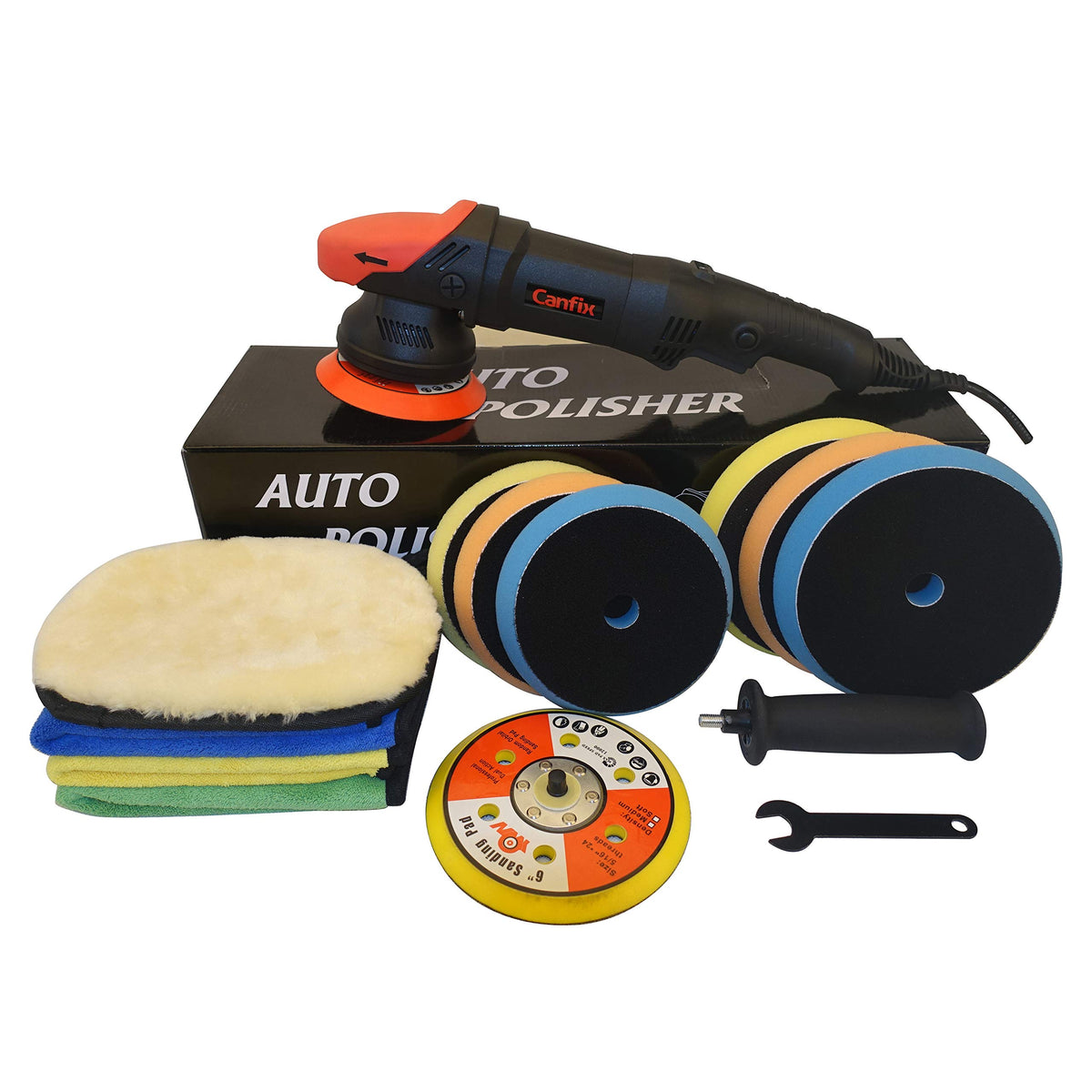 Canfix Dual Action Orbital Car Polisher With 5'' And 6'' Pads