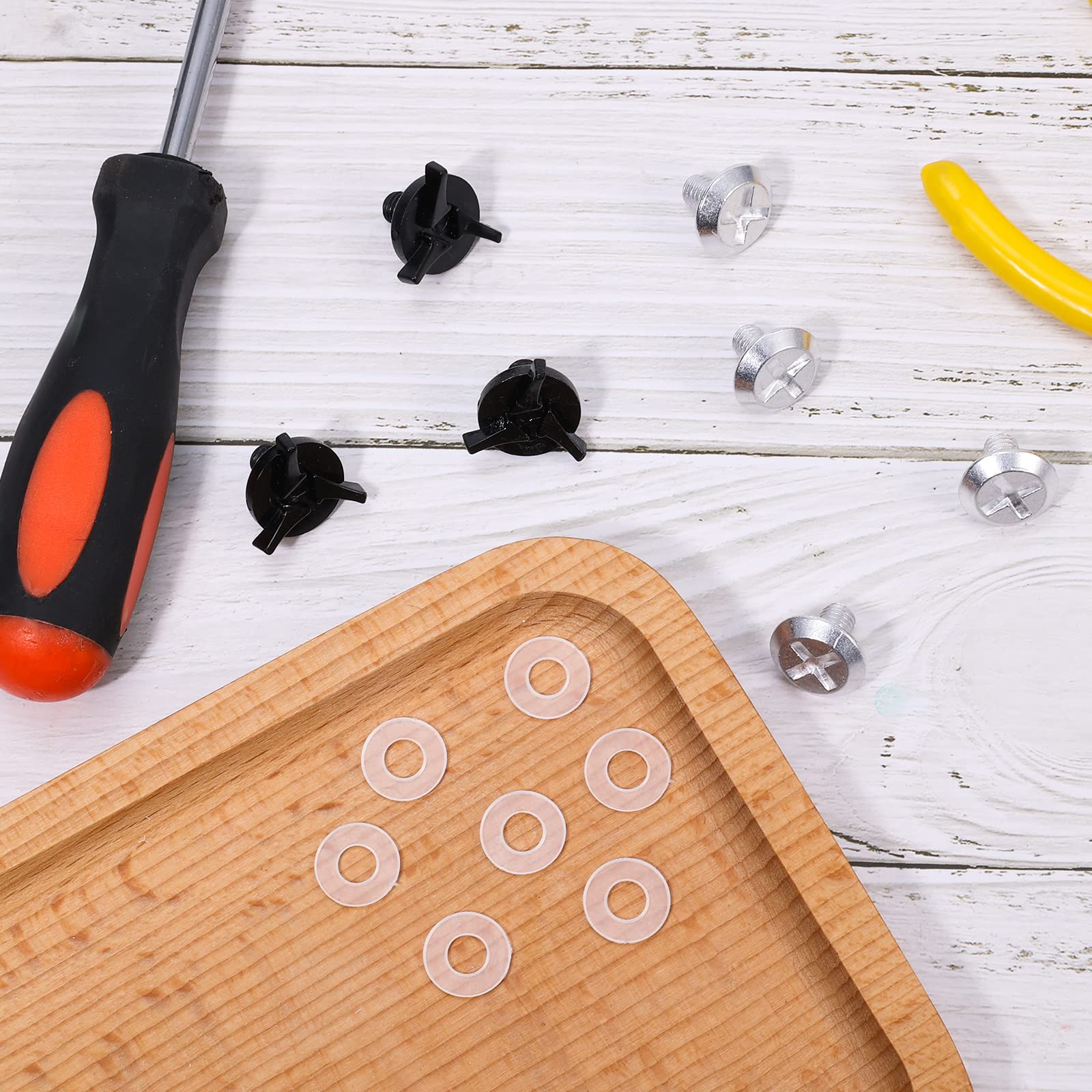 Aiex 7Pcs Motorcycle Helmet Screws, Motorcycle Helmet Visor Screws Helmet Visor Clips Motorcycle Helmet Accessories (Black, Silver)