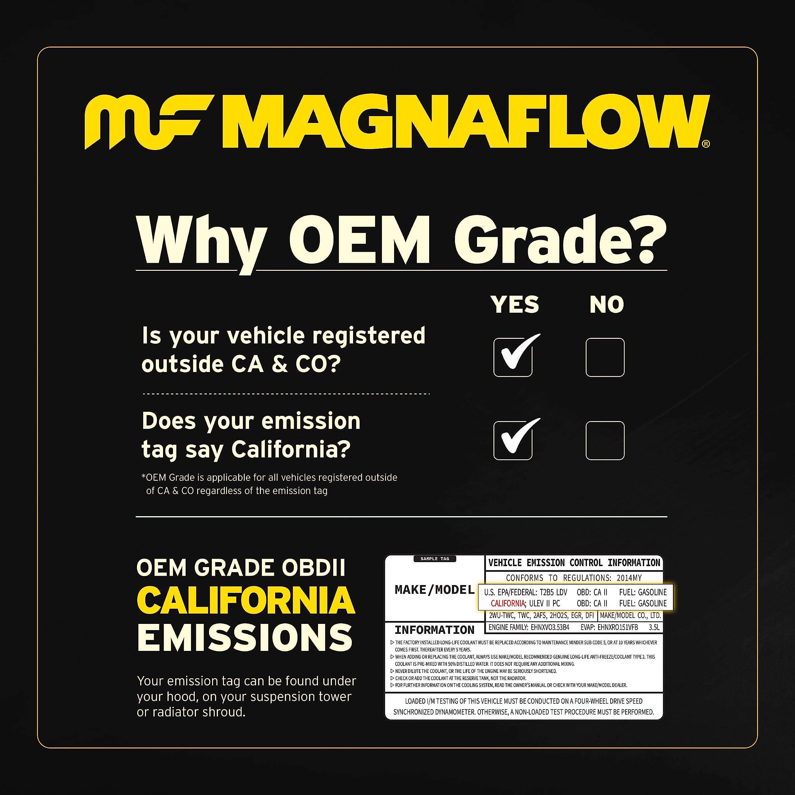 Magnaflow Catalytic Converter 51355: 2.25'/2.25' Inlet/Outlet, Oem Grade, Universal Fit (Epa Compliant)