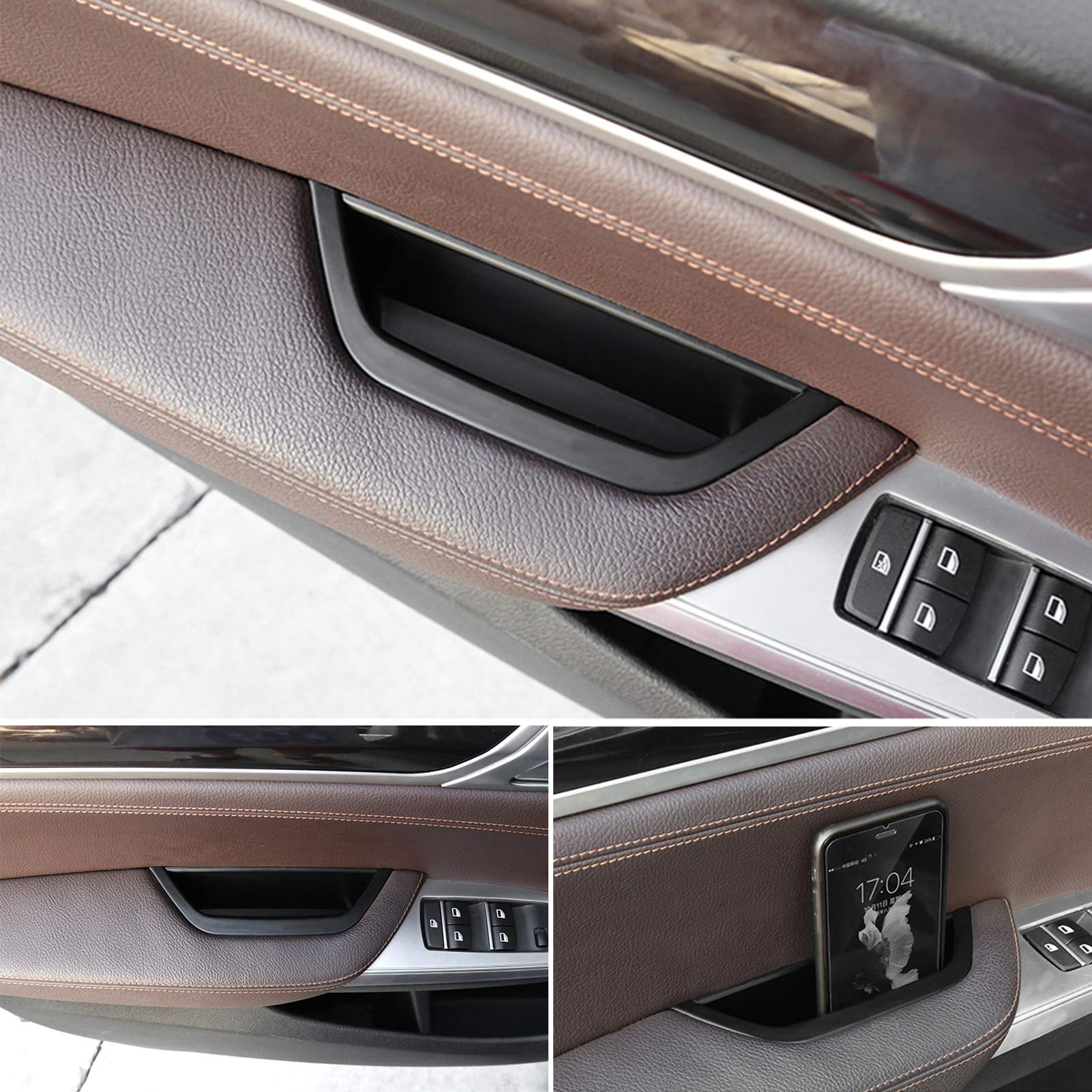 Jaronx Door Armrest Cover for BMW X3/X4, ABS, Black, Fits F25 (2010-2016) & F26 (2014-2017)