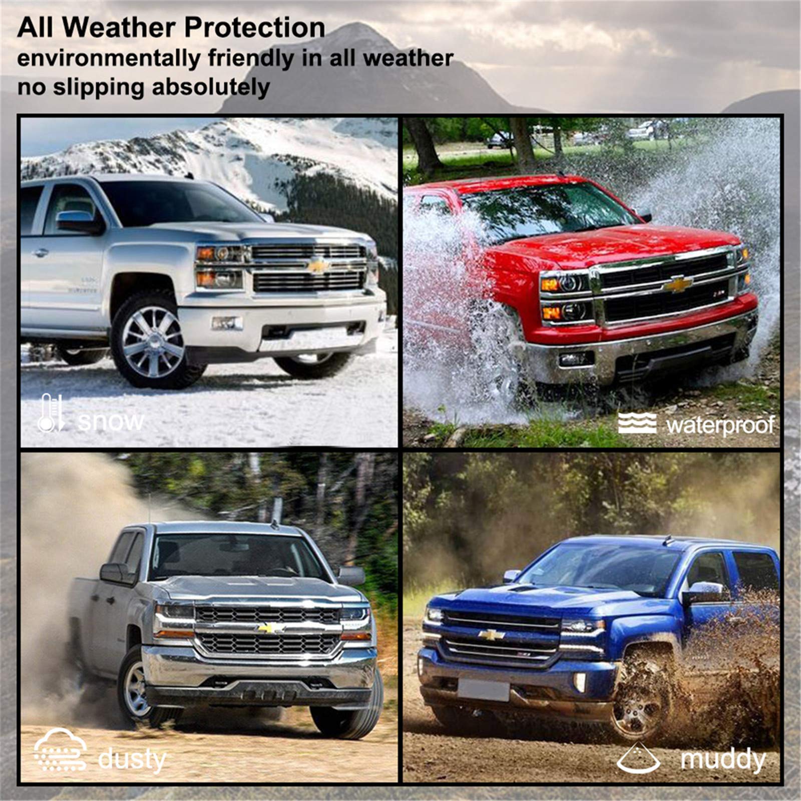 Kiwi Master Floor Mats For 2014-2018 Chevy Silverado/Gmc Sierra 1500 Crew Cab, 2015-2019 Silverado/Sierra 2500/3500 Hd Crew Cab