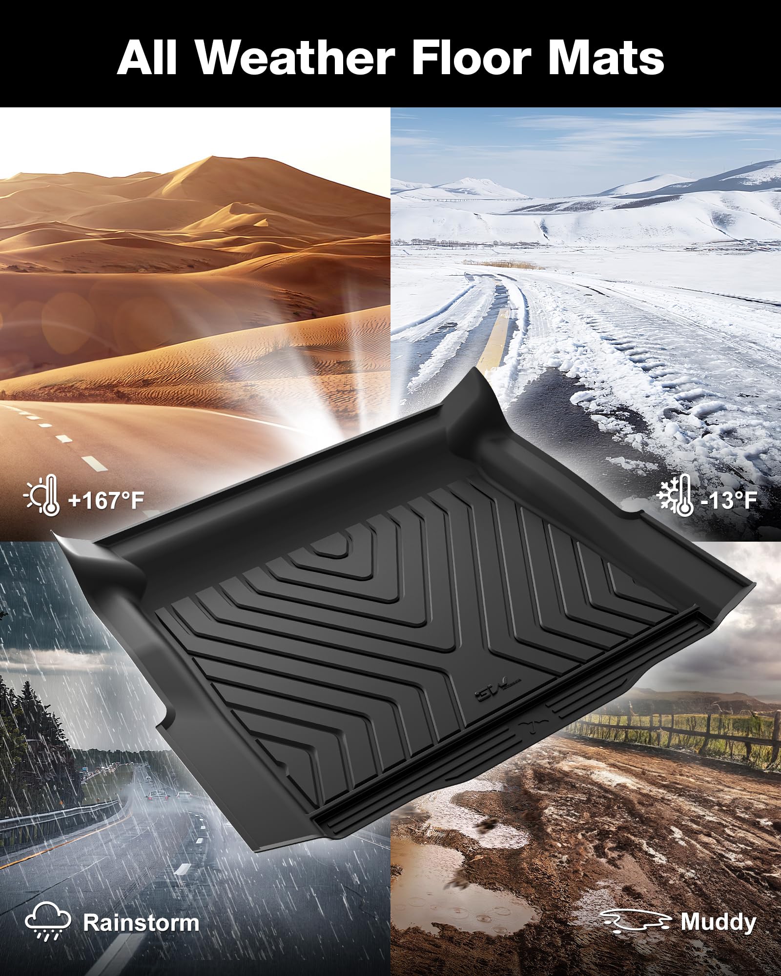 3W Floor Mats & Cargo Liner Custom Fit for 2019-2024 2025 G20 BMW 3 Series 330i 330e Sedan, TPE All Weather Floor Liner for BMW