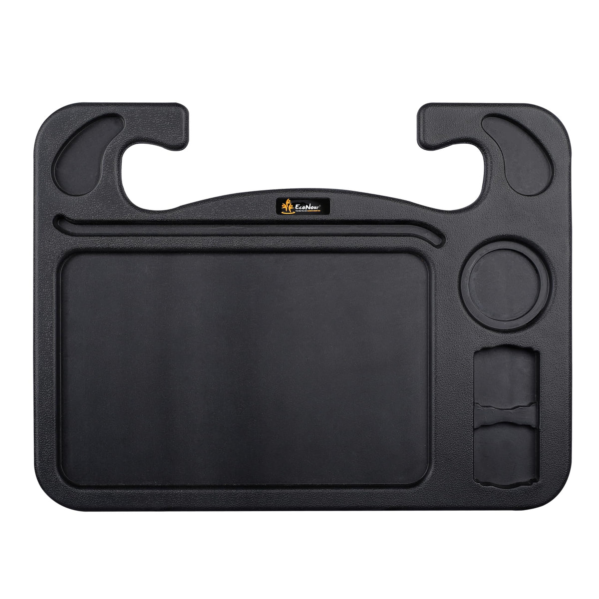 Econour 4 In 1 Car Steering Wheel Tray - 2024 Upgraded Tray With Dual Sauce Dip Holder And Tablet Holder | Spacious Steering Whe