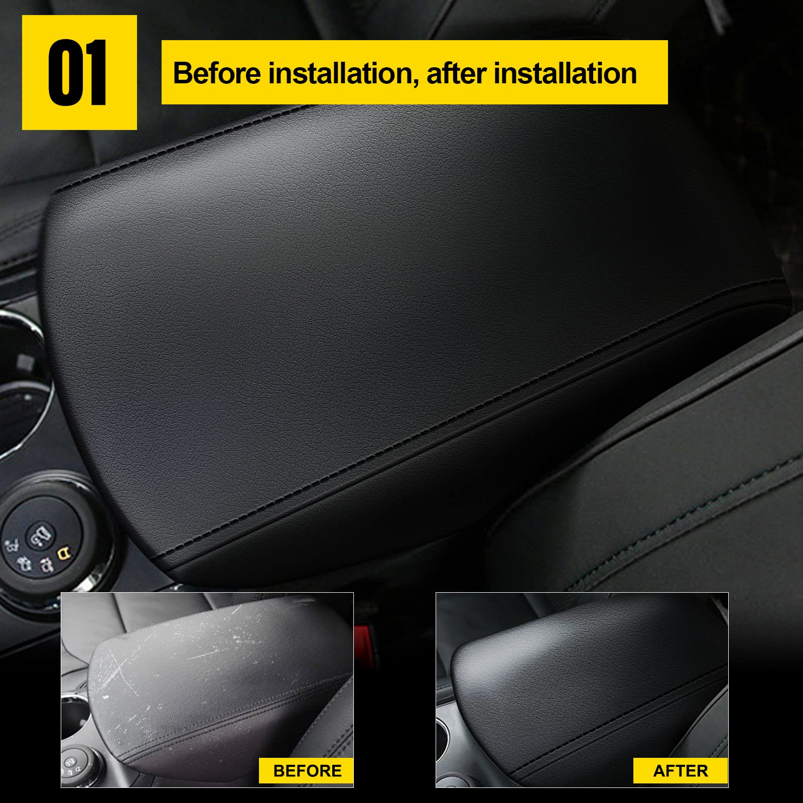 Aomsazto Armrest Console Console Covers For Ford Explorer 2011-2019 Black