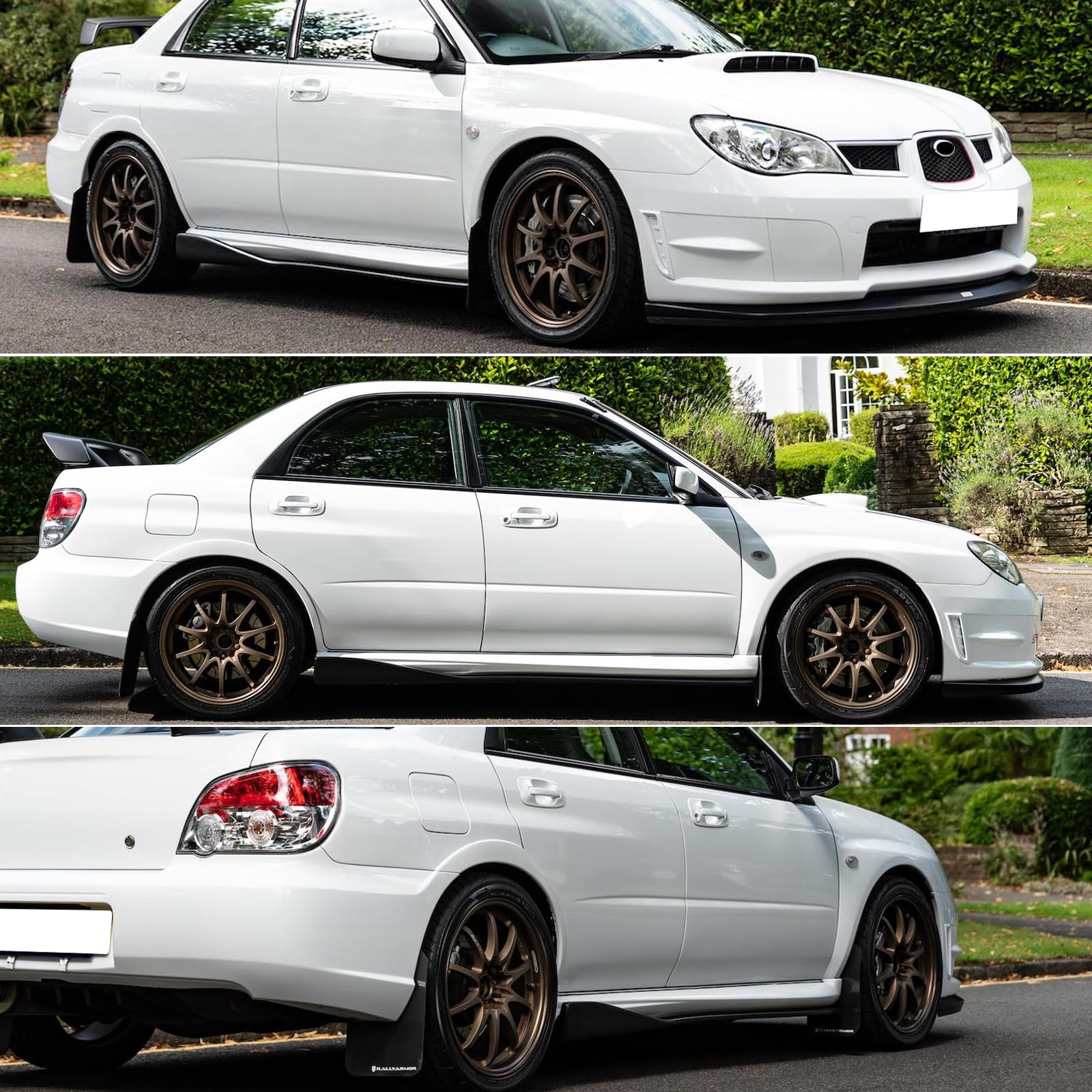 IKON MOTORSPORTS Side Skirts for 2002-2007 Subaru Impreza WRX STI, Unpainted Black, CS Style, 2PC Polypropylene (PP)