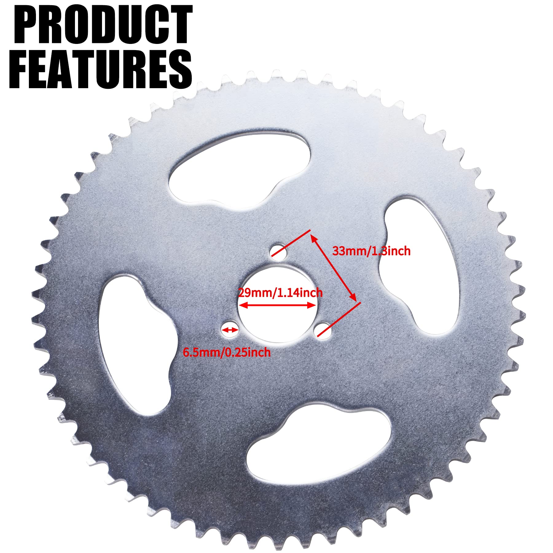 Mwmnun 58Teeth #35 Rear Sprocket Compatible With Dirt Pit Bike Go Kart Quad Buggy Atvs