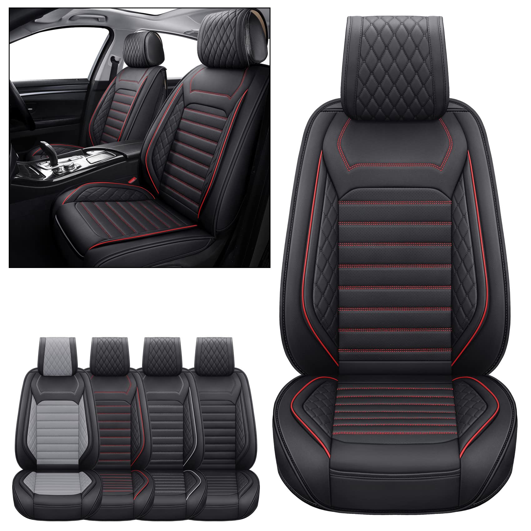 Aierxuan Front Seat Covers Universal Fit for Nissan Rogue Murano Maxima Pathfinder Kia Soul Forte Sorento Optima Honda Hyundai B