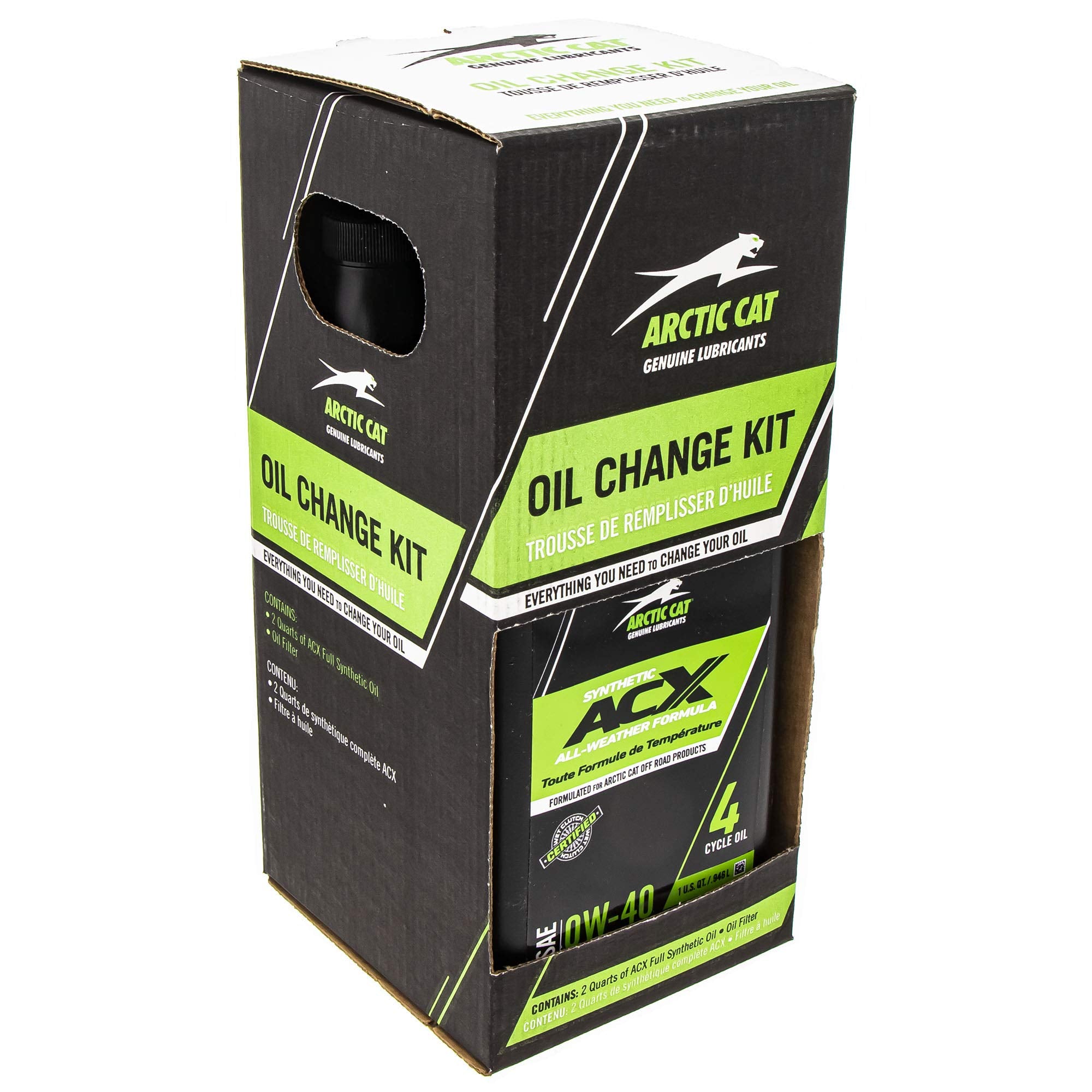 Arctic Cat 2436-851 Acx 0W-40 Synthetic 2 Quart Oil Change Kit For Alterra Prowler