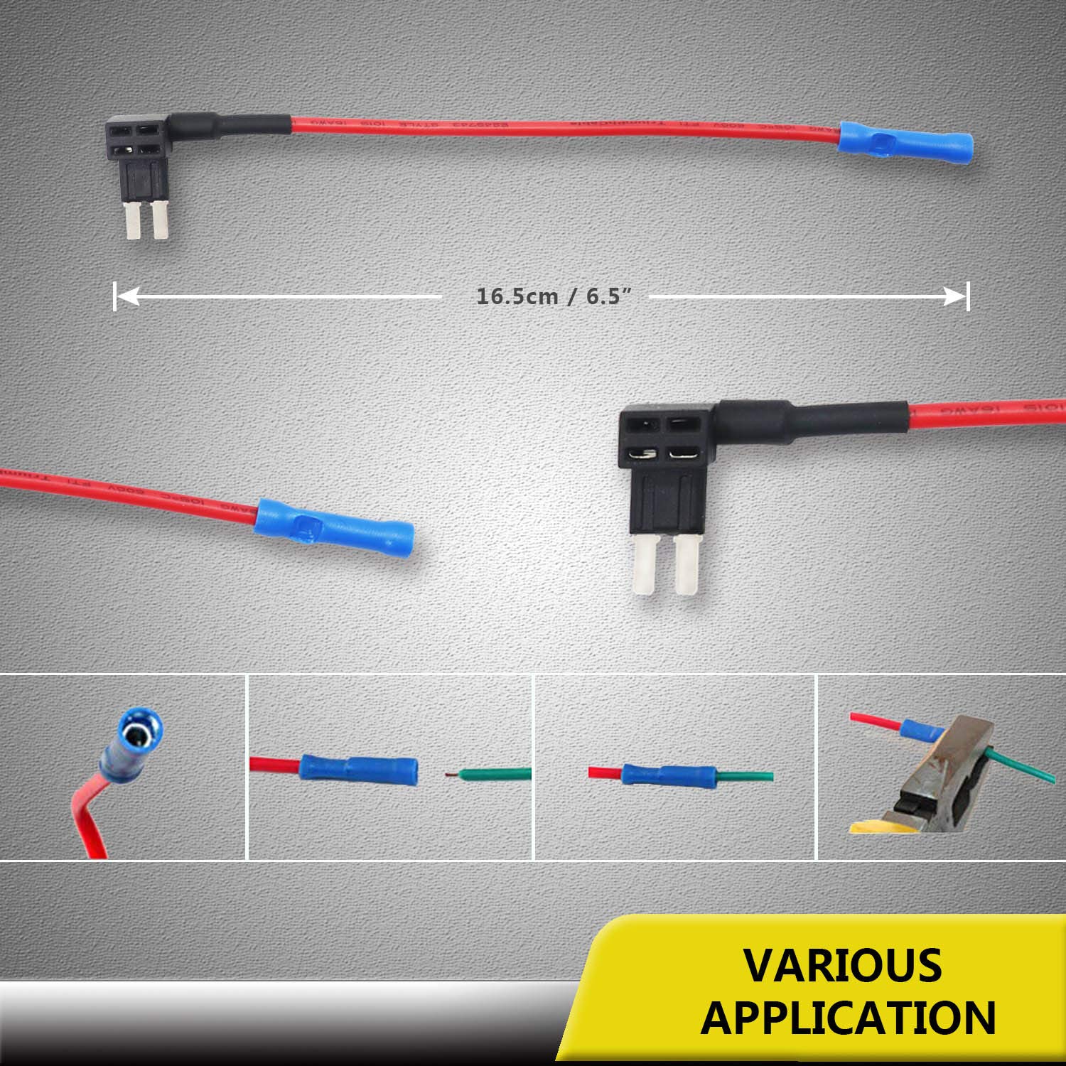Recoil Ft4-10 10 Pack 12V Car Add-A-Circuit Fuse Tap Adapter Acz Blade Fuse/Micro 2 Fuse With 10Pcs 10A And 20A Fuses