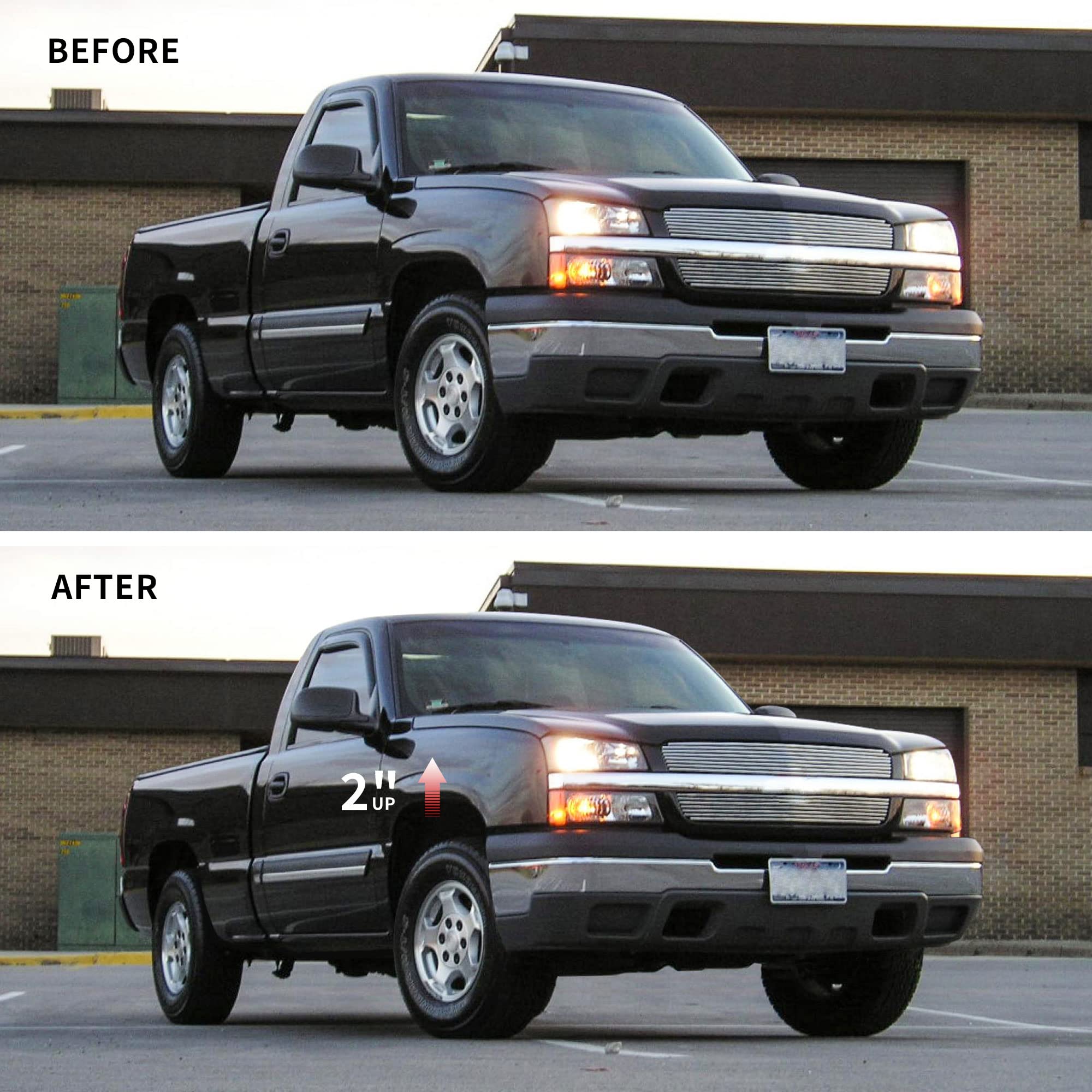 2'' Front Leveling Lift Kit For 1999-2006 Silverado 1500 Sierra 1500 (2Wd Only), Leveling Lift Kit Forged Front Strut Spacers Ra