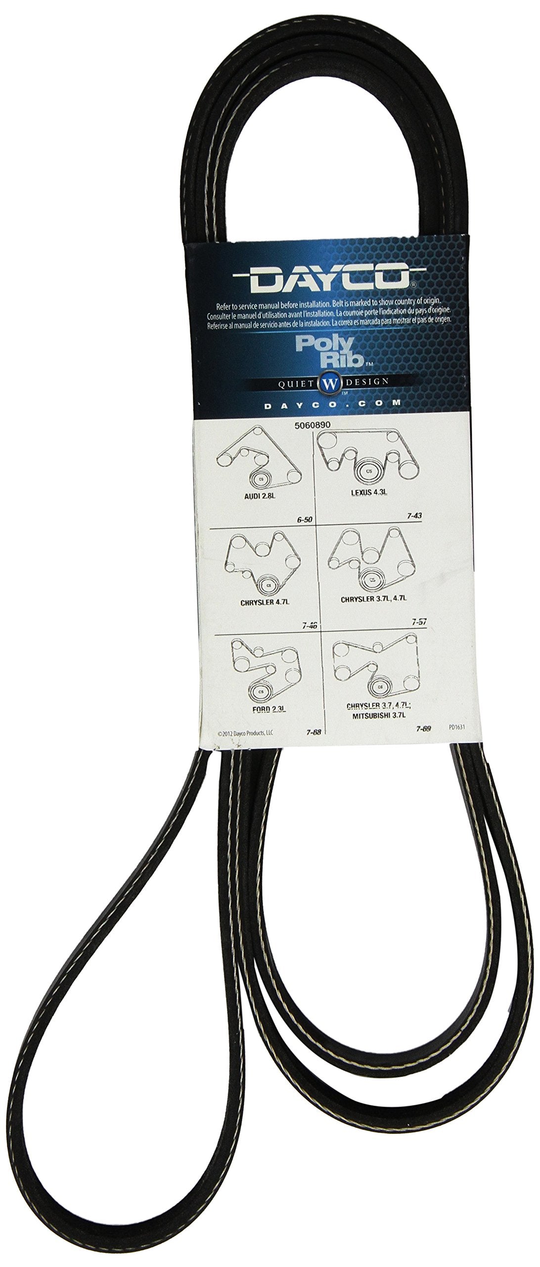 Dayco 5060890 Serpentine Belt , Black