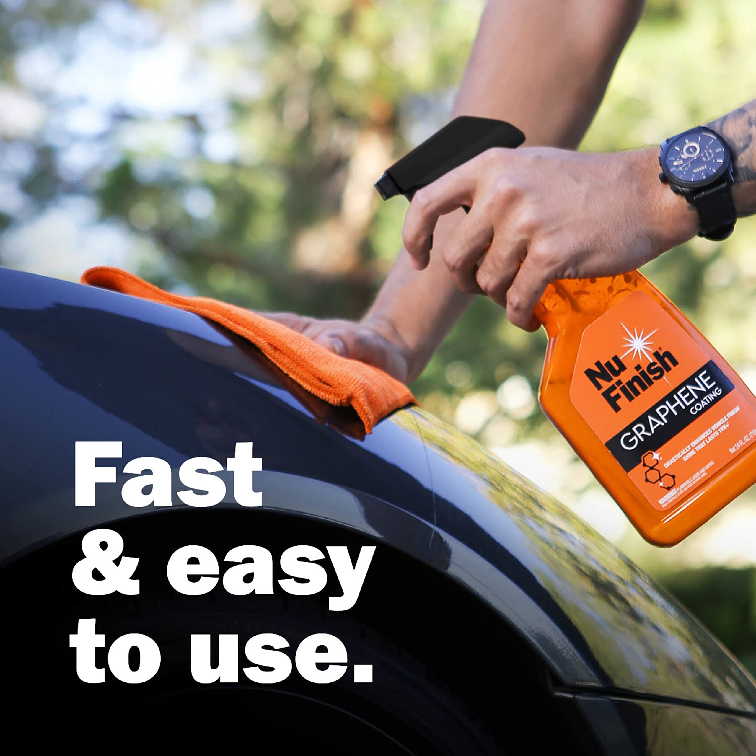 Nu Finish Water-Repellent Ceramic And Graphene Technology Vehicle Finishing Kit, Car Shine - Includes Graphene Coating Spray And