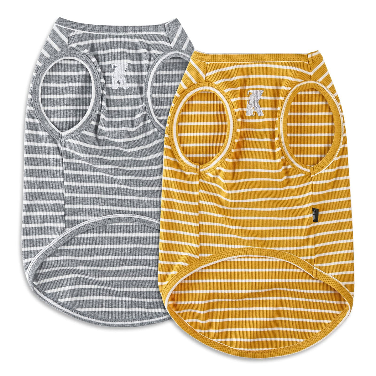 Koneseve Dog Shirt Vest Lightweight Stretchy Dog T-Shirts Soft Cool Shirts Sleeveless Stripe Vests Breathable Clothes For Puppy
