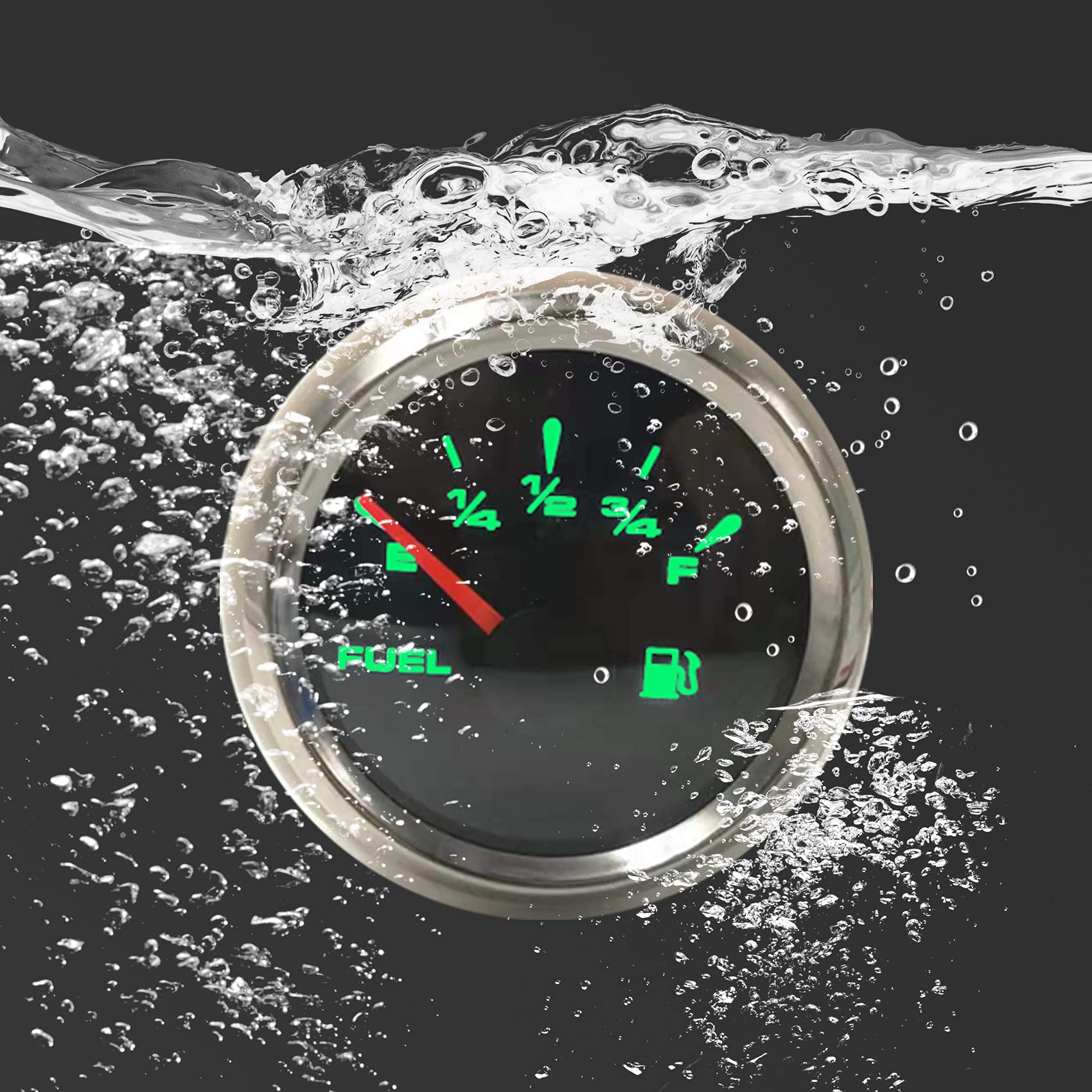 BLUERICE 52mm Signal Adjustable Full Range Universal Digital Fuel Level Gauge Meter 7 Color Backlight 12V/24V
