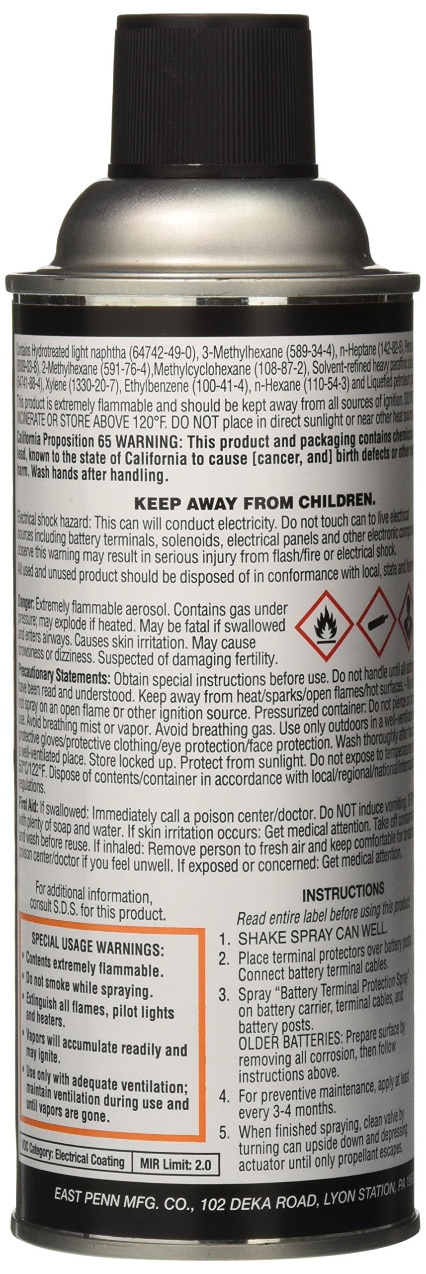 East Penn 00320 Battery Terminal Protection Spray - 10 Oz.