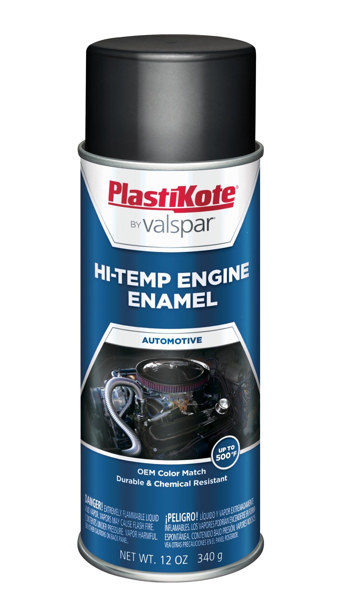PlastiKote 215 Low Gloss Black Engine Enamel, 12 oz.