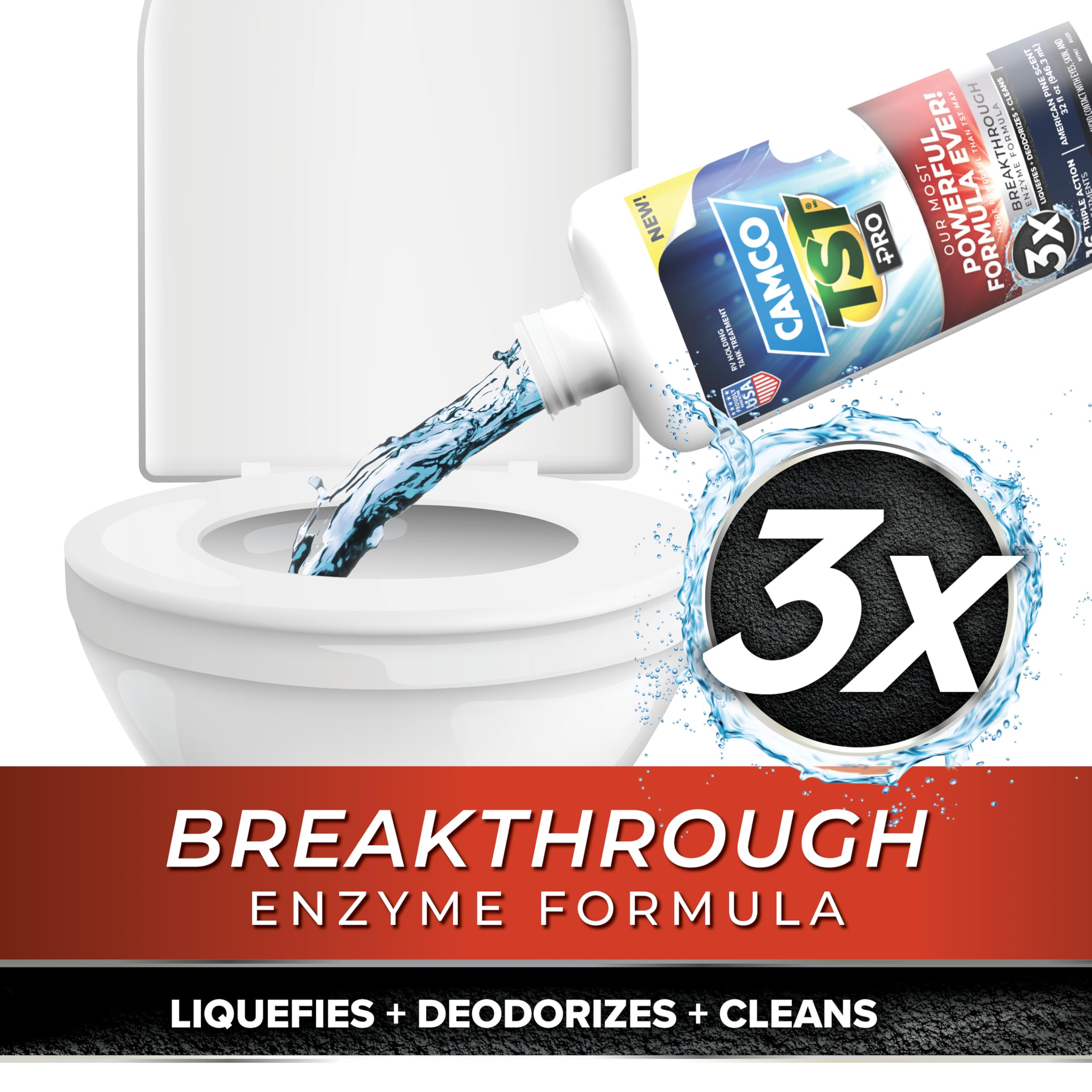 Camco Tst Pro Rv Toilet Treatment - New & Innovative Bio-Enzymatic Formula For Rapid Rv Sewer Break Down - Rv Black Tank Treatme