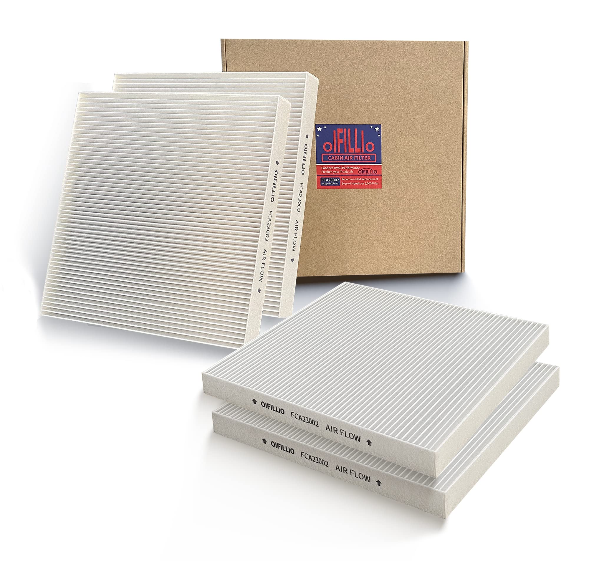 Oifillio Cabin Air Filter For Freightliner Cascadia Columbia Coronado Abp N10G 91559, P609422, Af26235, Pa4857, Boa91559, Pa10181, 24318, Filter With Spongy Electrostatic Fiber Fca2302E 4Pcs