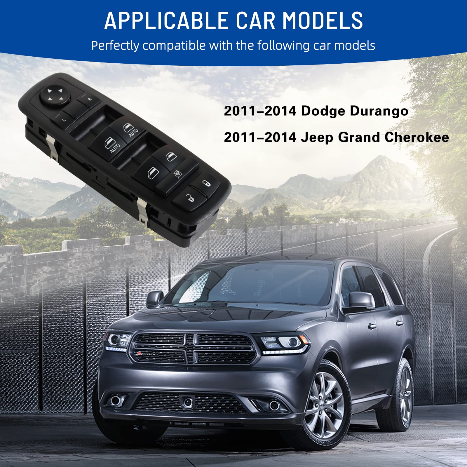 Sherxibo Power Window Master Switch Compatible With 2011-2014 Dodge Durango 2011-2014 Jeep Grand Cherokee Replace For: 68086693Ac 68086693Ad 68086693Ae