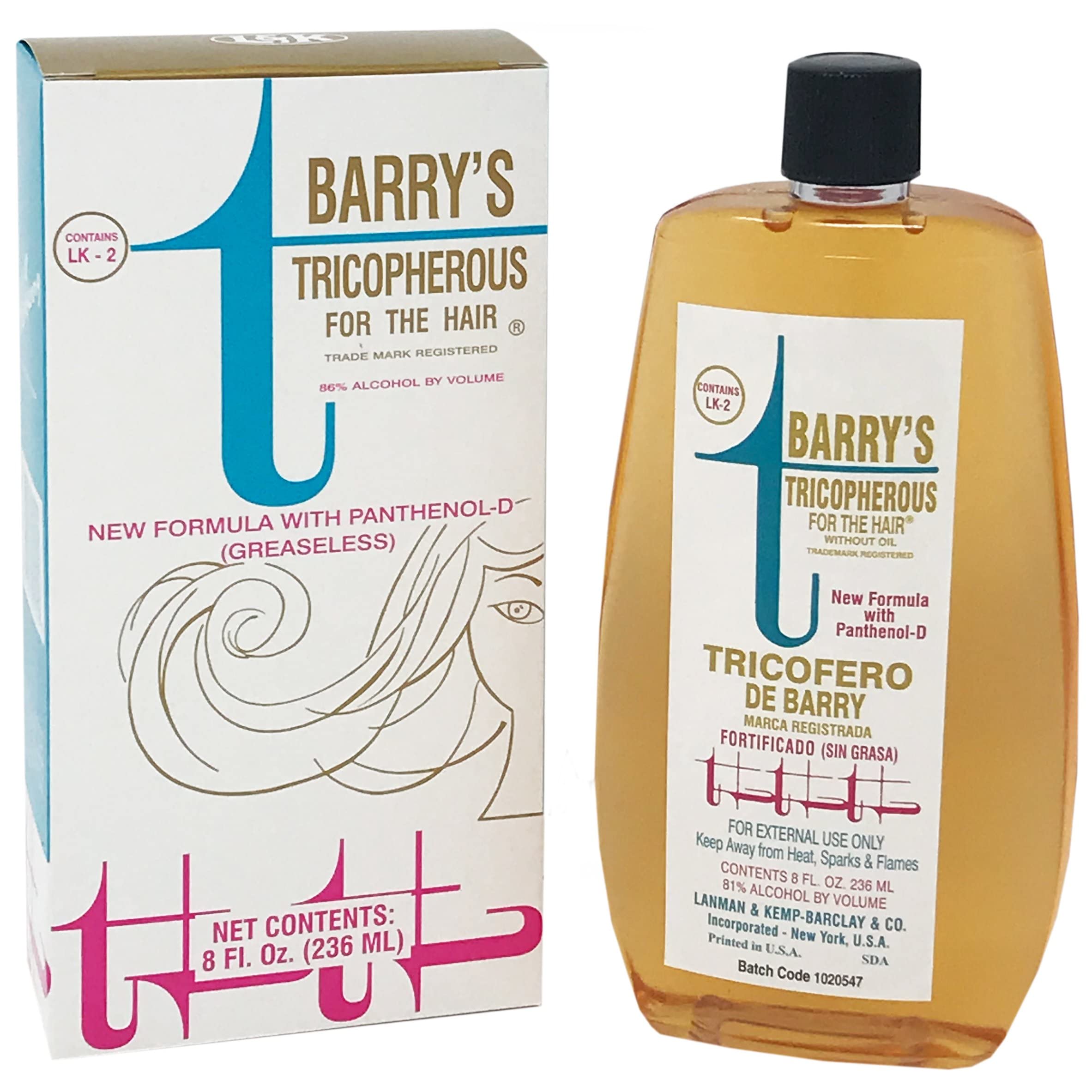 Lanman & Kemp-Barclay & Co Barrys Tricopherous Hair Greaseless 8oz-New