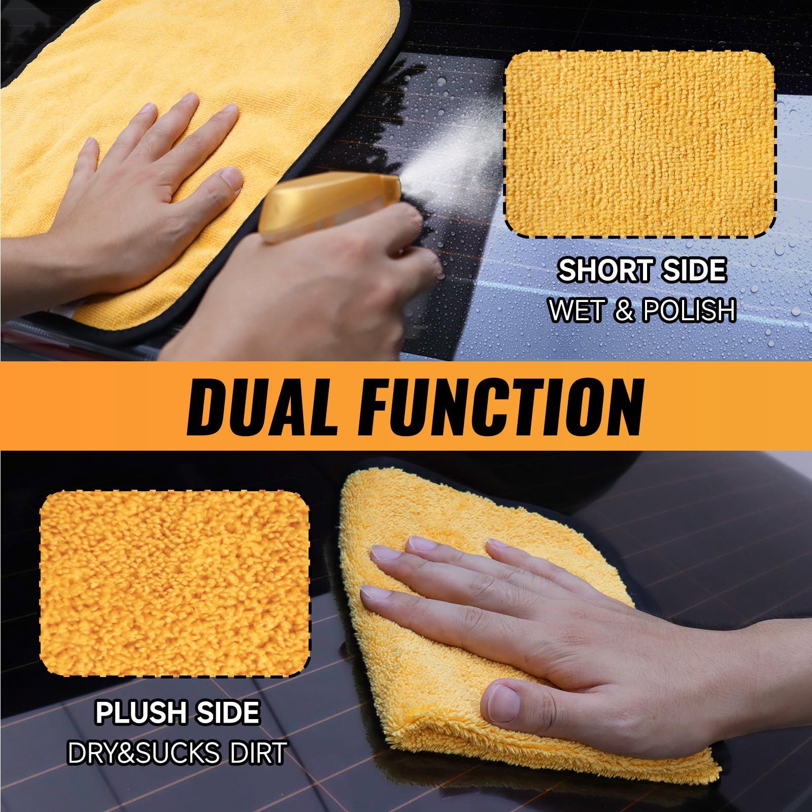 MRD's Home Premium Microfiber Towels,16inch*14inch Microfiber Cleaning Cloth Car Drying Towel,Safe for Car Wash Scratch Free, St