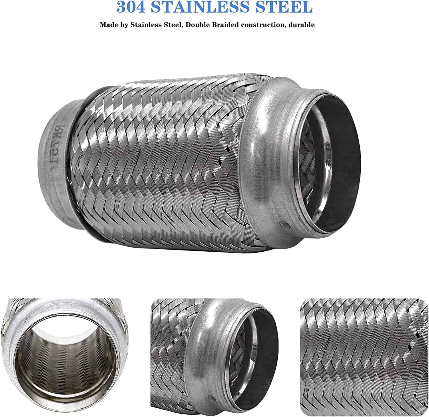 Rp Remarkable Power, Rk7516-2.5'' X 6'' Heavy Duty Stainless Steel Exhaust Flex Pipe, 2 Pack