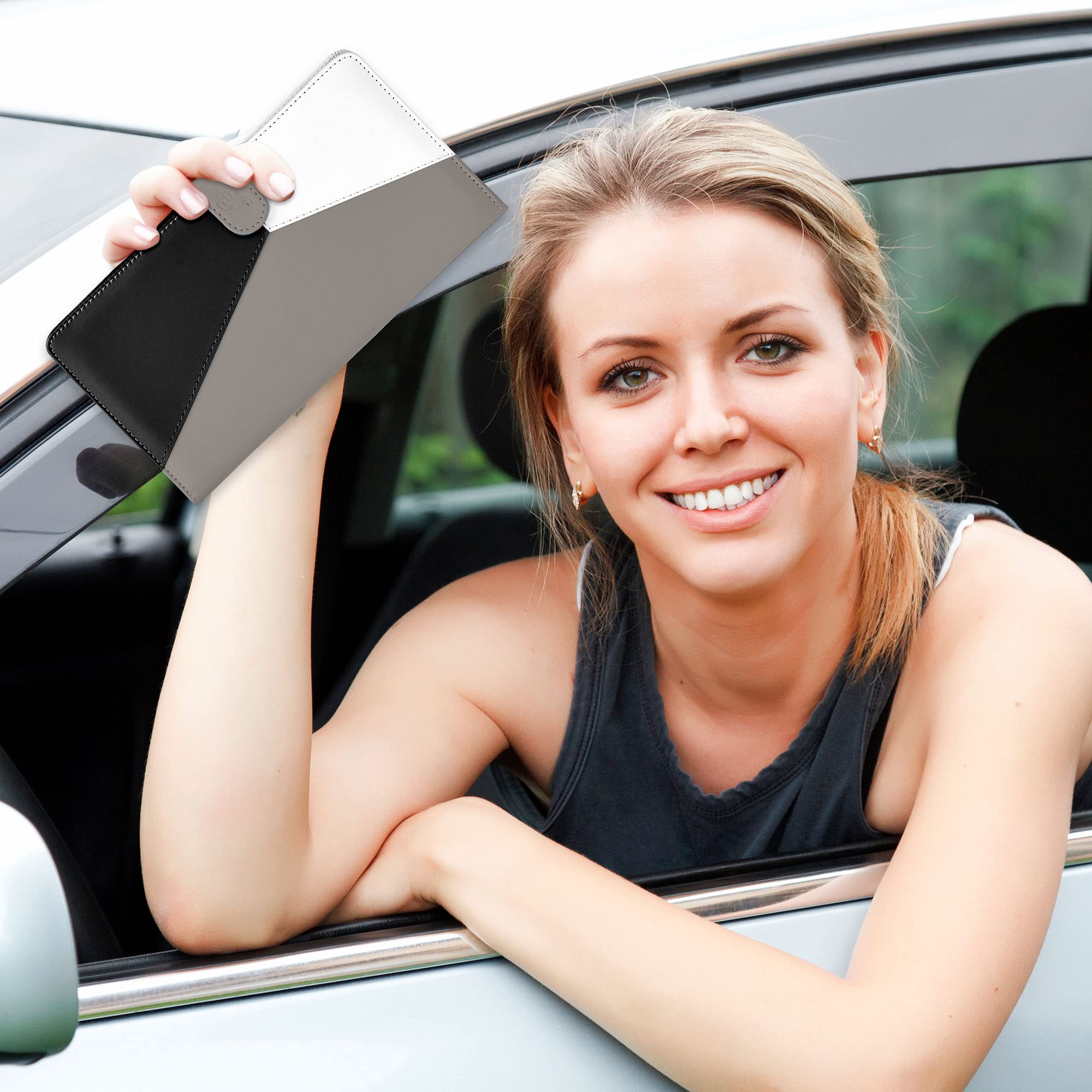 Pl Zmpwlq Vehicle-Glove-Box-Organizer,Car-Registration-And-Insurance-Holder With Magnetic Closure Leather-Car-Document-Holder For Cards Auto Car Document Wallet Case Essential Document Driver License