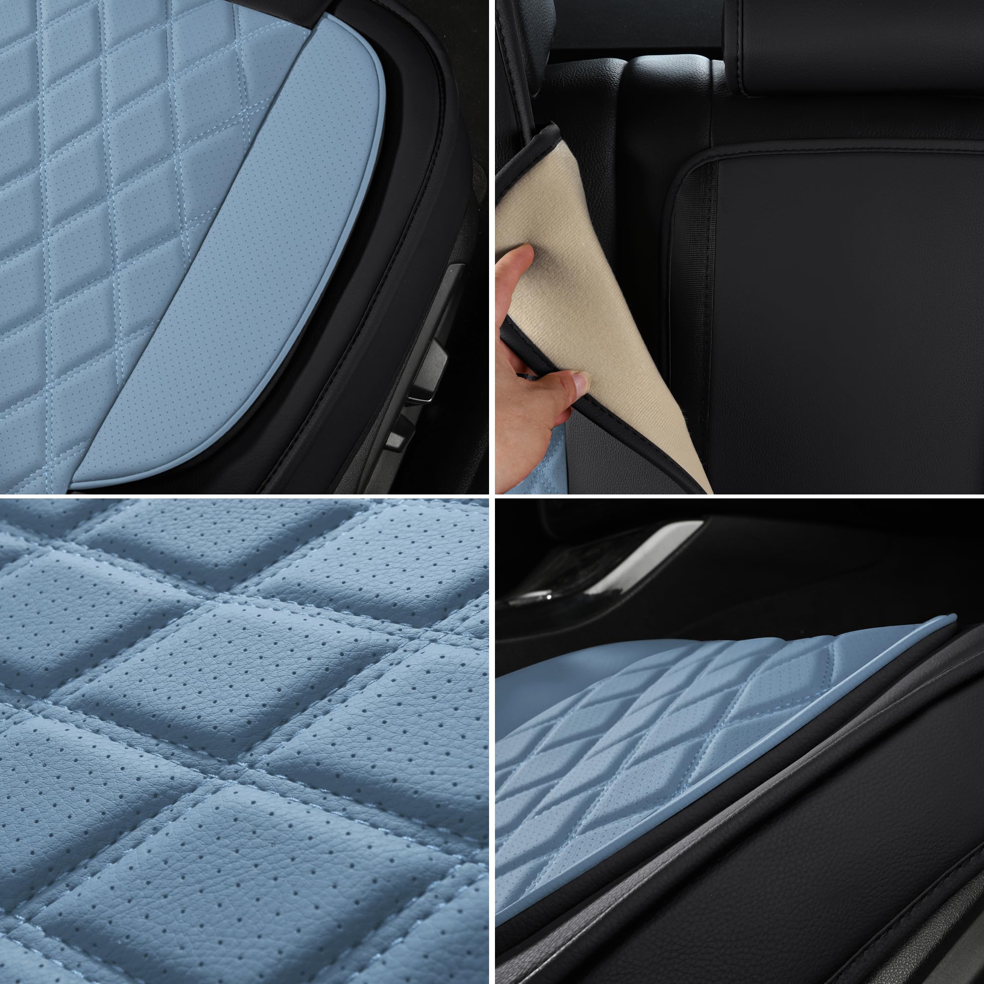 LINGVIDO Waterproof Leather Car Seat Covers - Full Set Sport Cushion Protector for SUVs, Trucks, and Cars Automotive Seat Covers