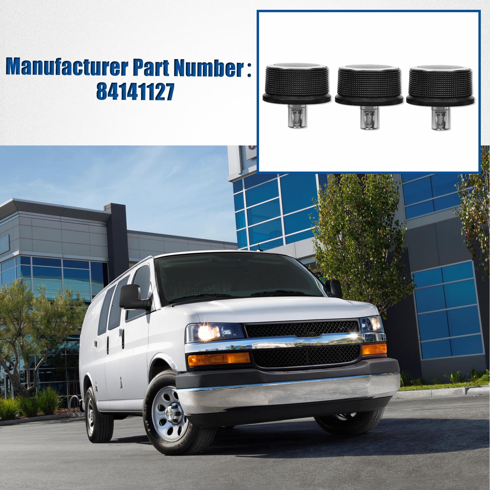 84141127 3Pcs Express Heater Ac Temperature Control Knob Fit For 2008-2017 Chevrolet