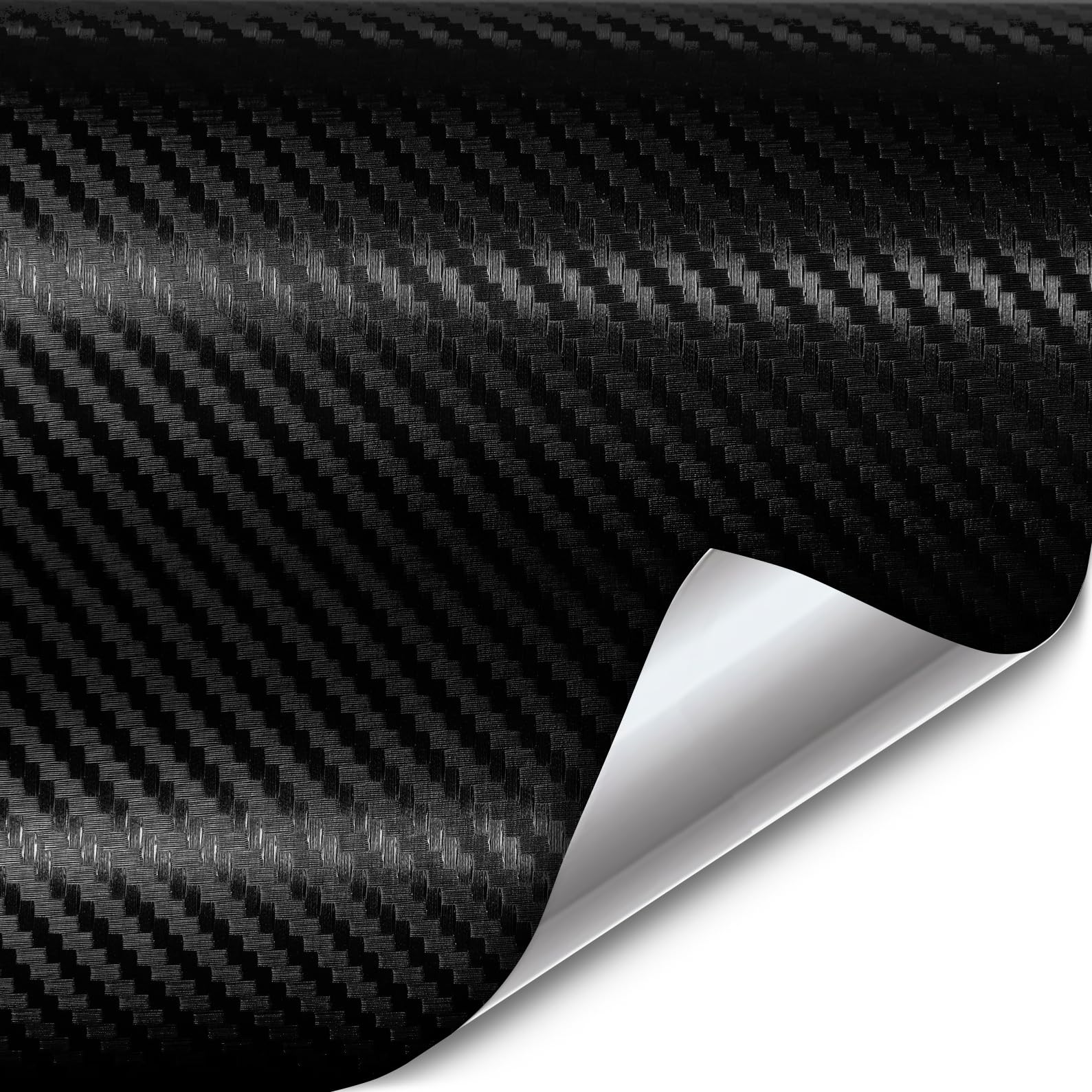 Vvivid Xpo Dry Deep Black 3D Carbon Fiber Vinyl Wrap Roll With Air Release Technology (20Ft X 5Ft)