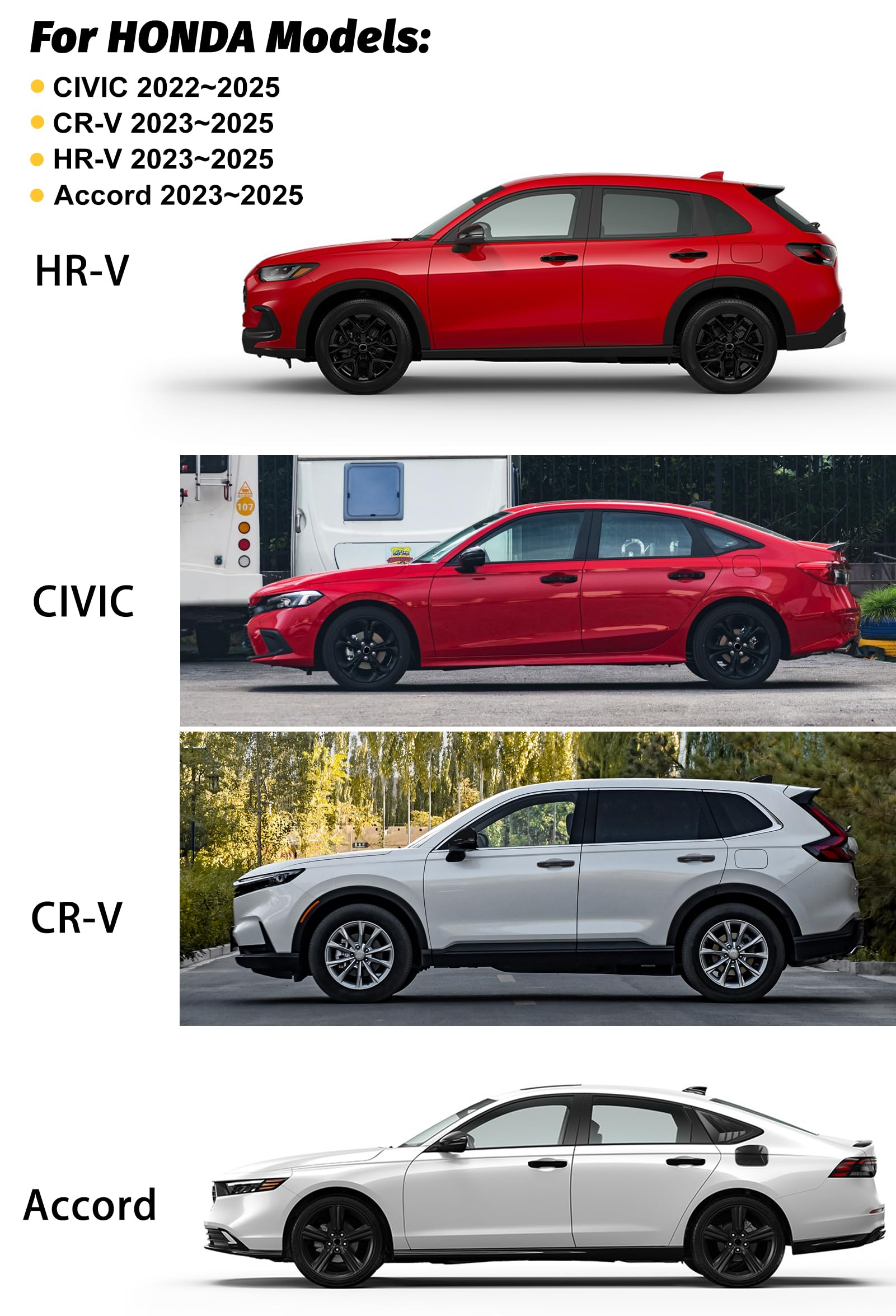 CKE for Honda Civic 2022 2023 2024 2025 for Honda CRV HRV Accord 2023 2024 2025 Accessories Car Exterior Door Handle Cover Trims