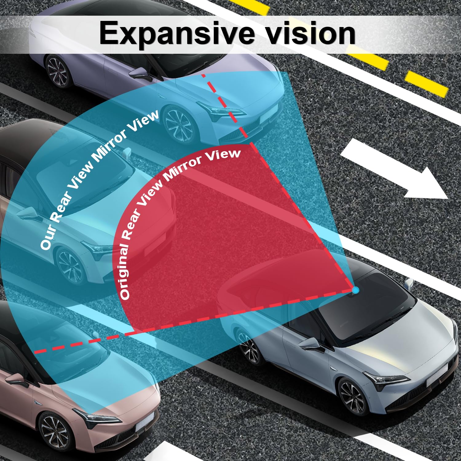 Livtee Anti Glare Car Rearview Mirror With Adjustable Suction Cup, Hd Universal Car Interior Rear View Mirror With Panoramic Wid