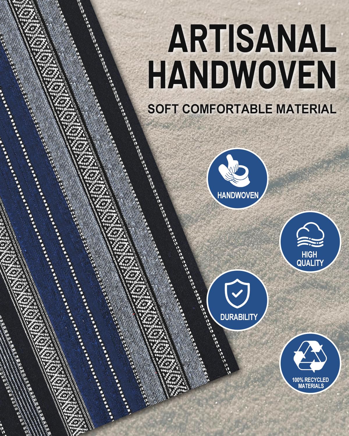 Sino Salected Baja Saddle Blanket Car Seat Covers Full Set with Seat Belt Pads and Steering Wheel Cover, Washable Breathable Str