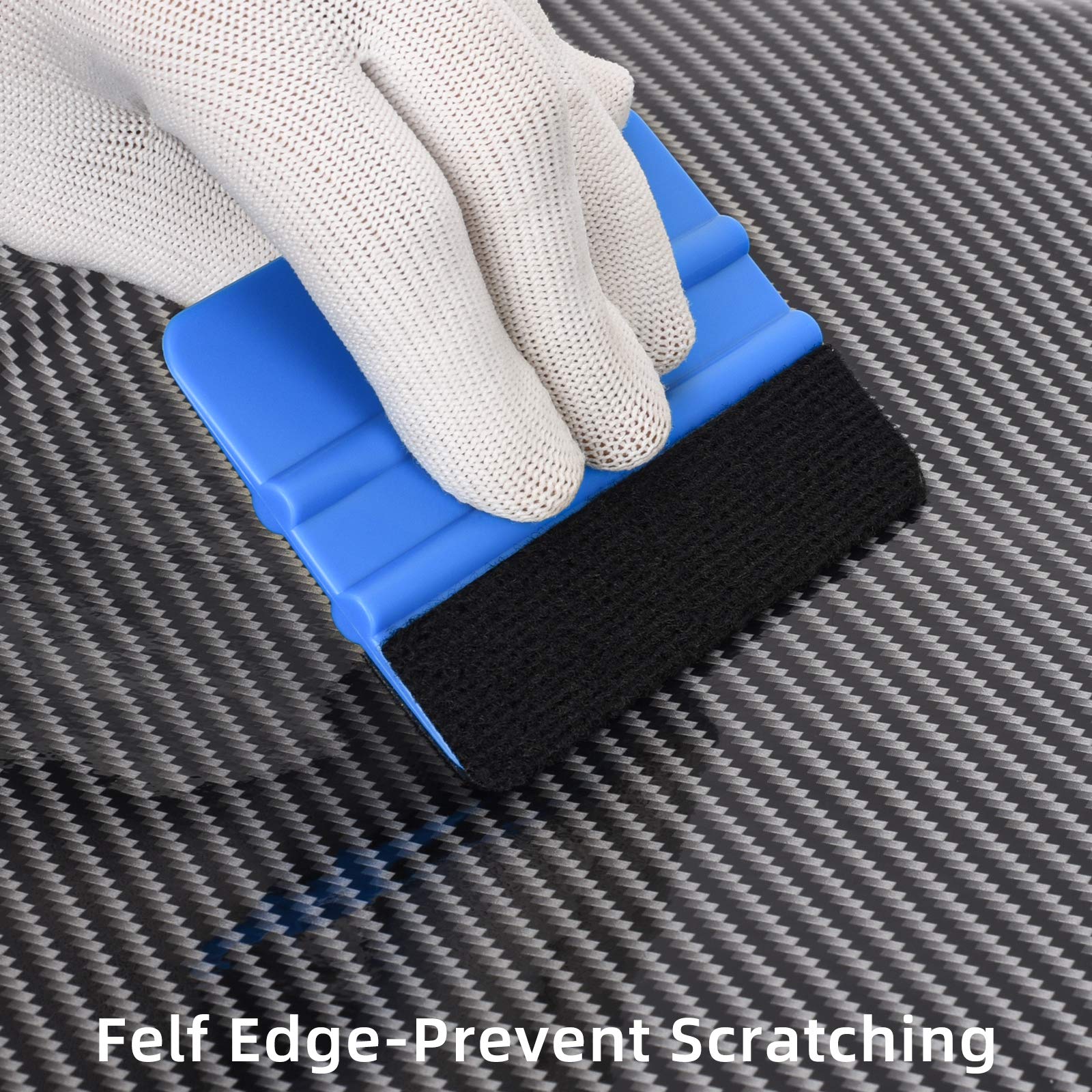 Durable Black Felt Edge Vinyl Squeegee Tool 4-Inch, Car Vinyl Film Wrapping Decal Squeegee Window Tint Work, Professional Scratc