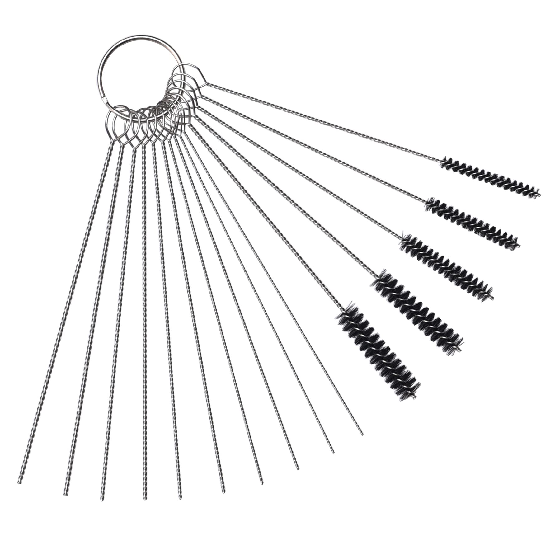 Carburetor Carbon Dirt Jet Remove Cleaner, 10 Cleaning Needles + 5 Nylon Brushes Tool Kit For Motorcycle Atv Moped Welder Carb Chainsaw Spray Guns Torch Tips