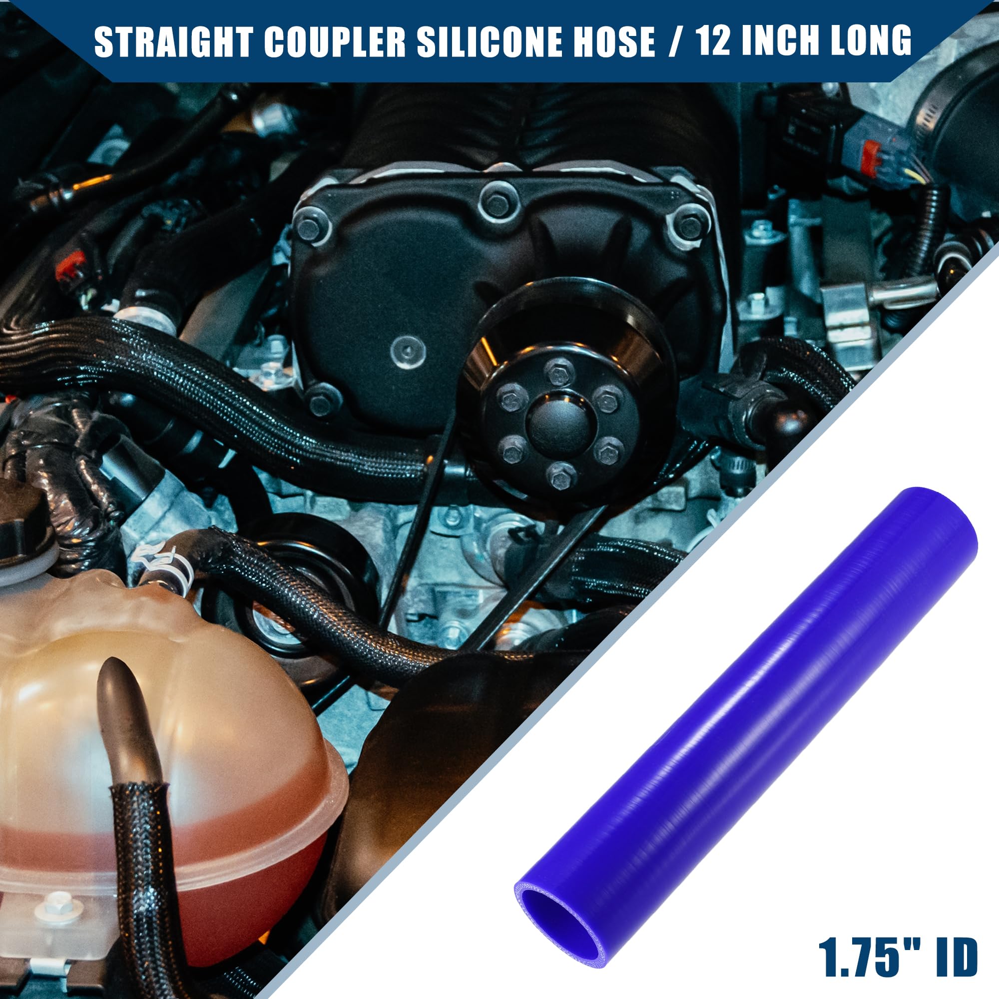 Hihaha Car Straight Coupler Silicone Hose Front Universal Intake Reducer Intercooler Silicone Tube/Inner for Car/Durable 4-Ply 1