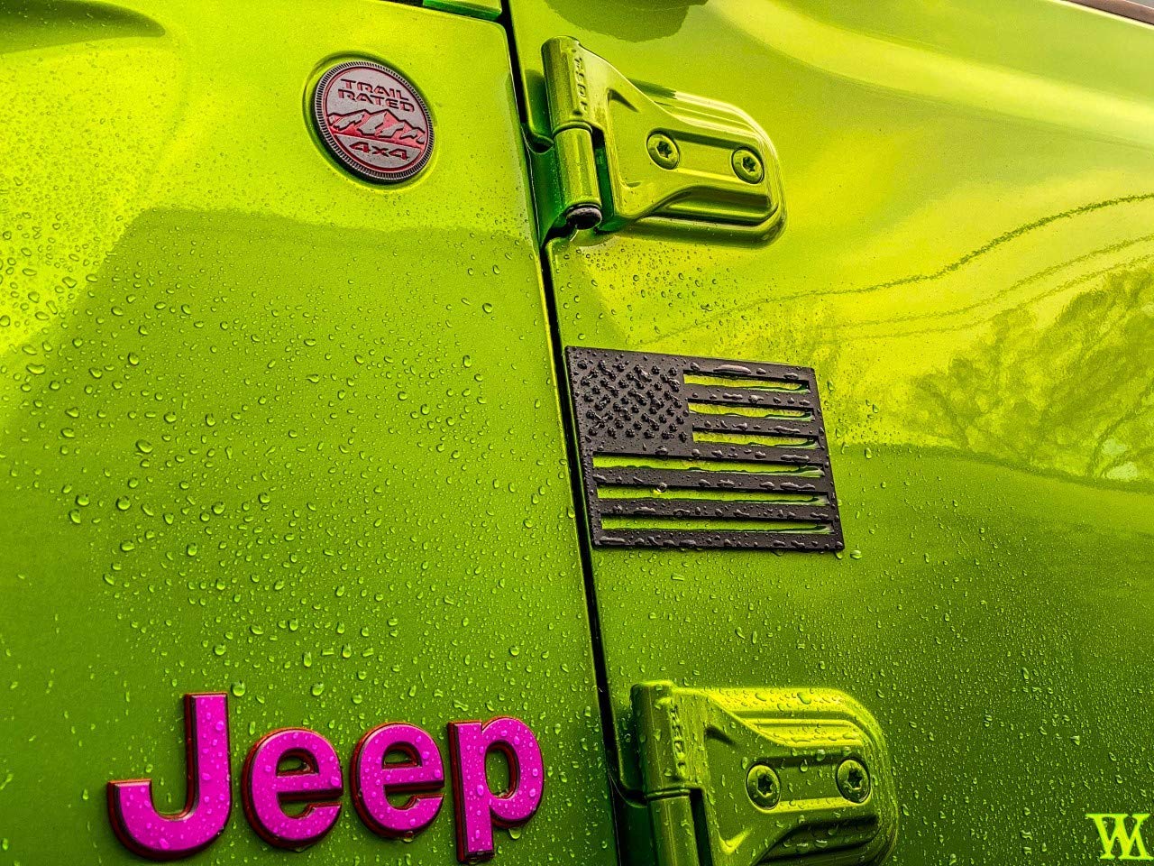 Tactilian Black American Flag Emblem Decal Cut-Out - Set Of 2 3D 3M Adhesive Badge For Car, Truck, Suv, Pickup Trucks, Van, Moto