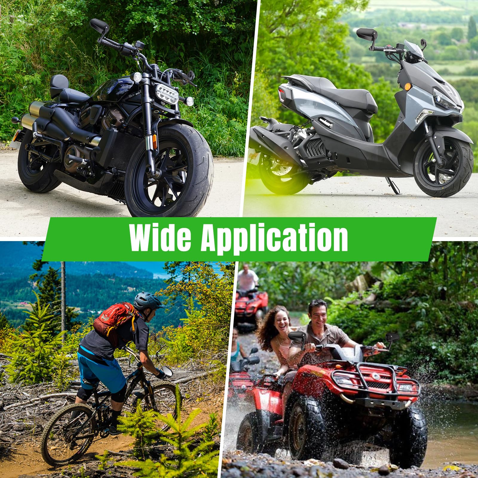 CICMOD Motorcycle Bar End Mirrors 7/8 Handlebar Rear View Side Mirrors Universal Fit for Scooter, ATV, Dirt Bike, Cruiser - 1