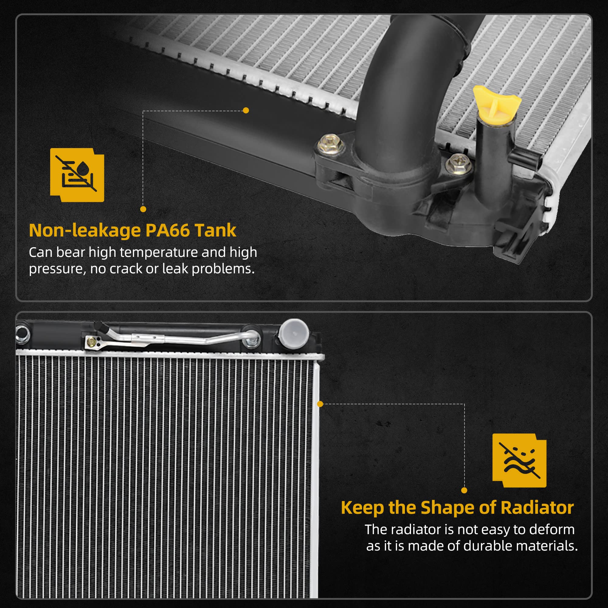 Dwvo Radiator Complete Radiator Compatible With 1995-2004 Tacoma 2.7L L4 3.4L V6