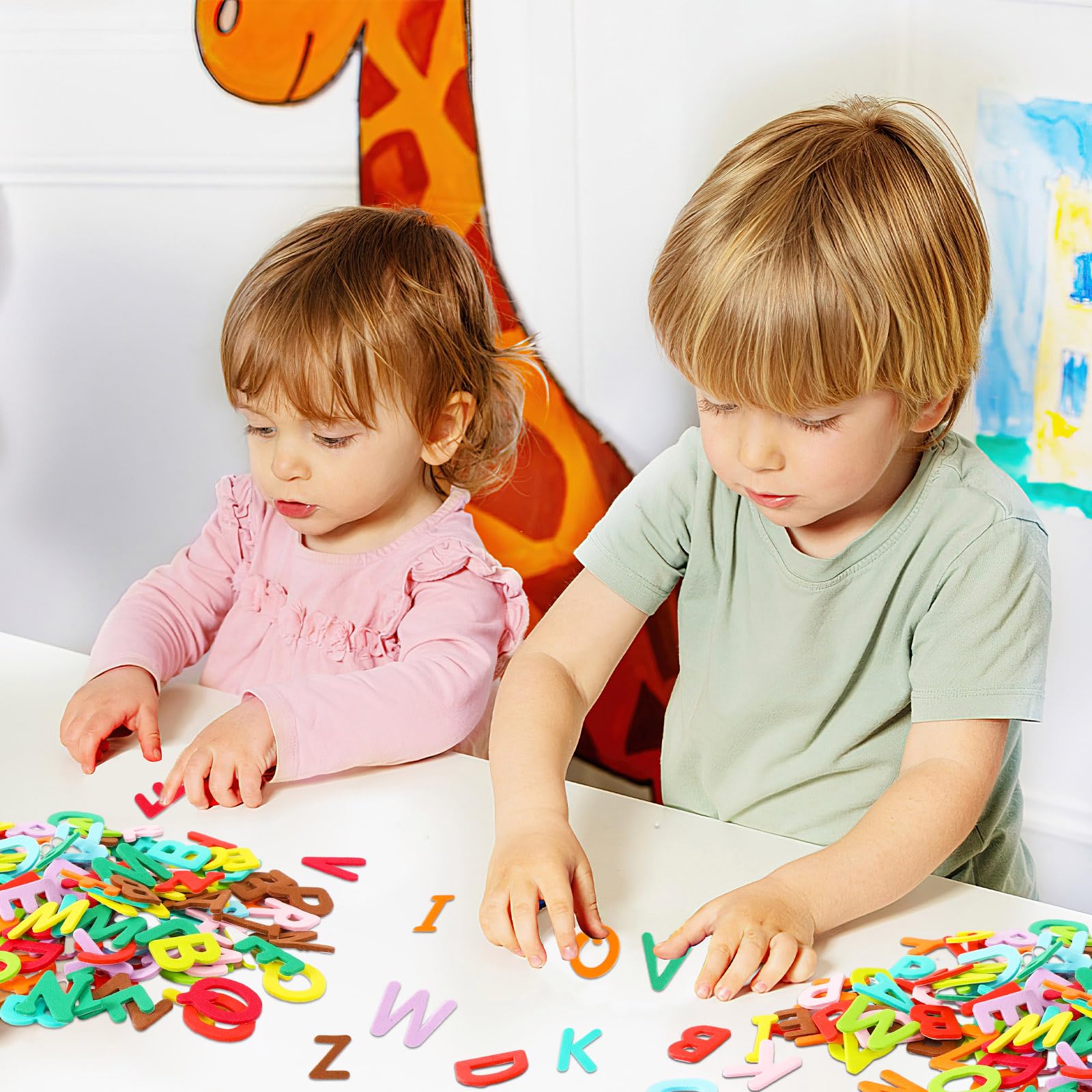 Sepglitter Alphabet Letters Foam Stickers, 600Pcs Colorful Self-Adhesive A-Z Alphabet Letters Foam Stickers For Kids Diy Classro