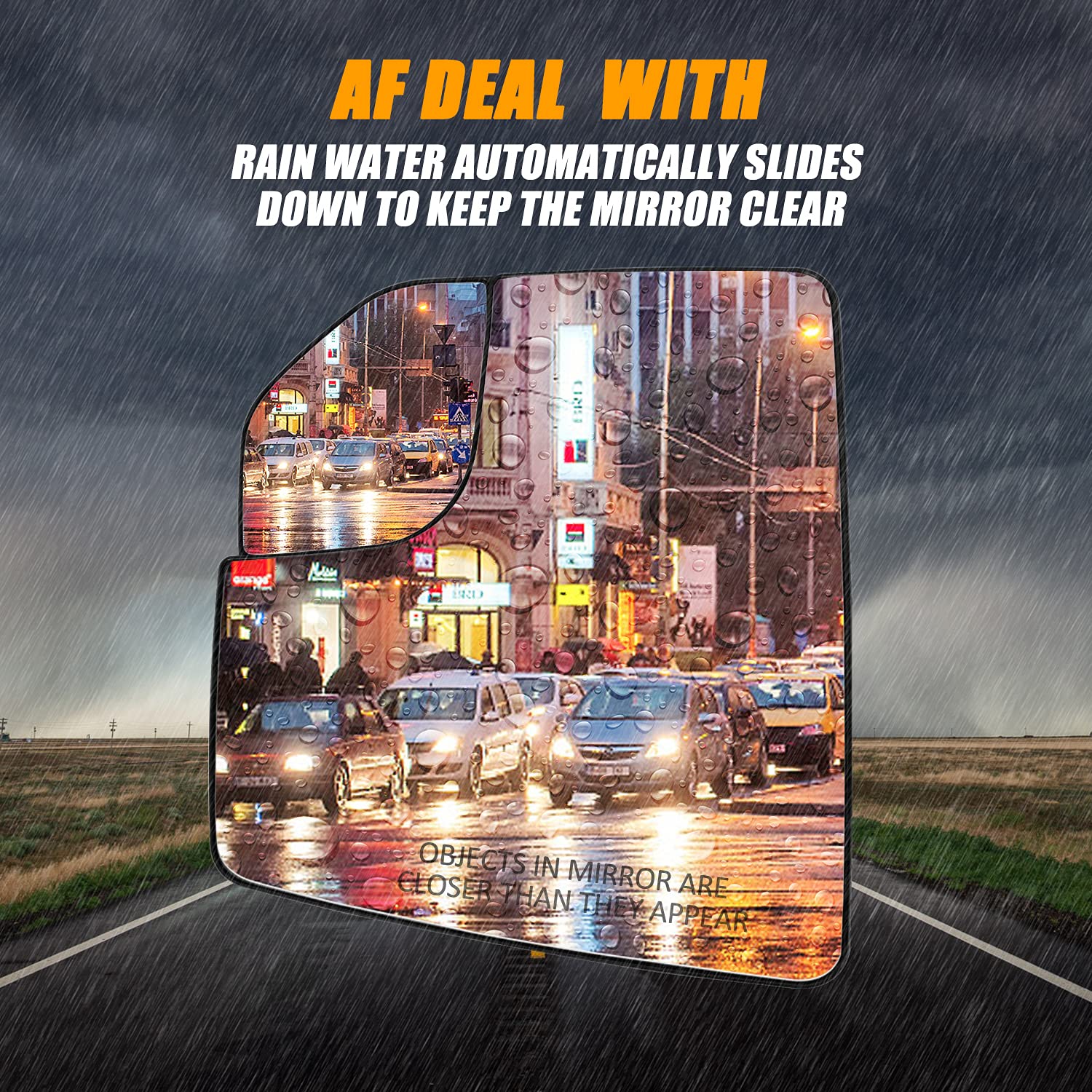 RANSOTO F150 Mirror Glass Right Blind Spot Passenger Side Heated Compatible with Ford F-150 2015 2016 2017 2018 2019 2020 Replac