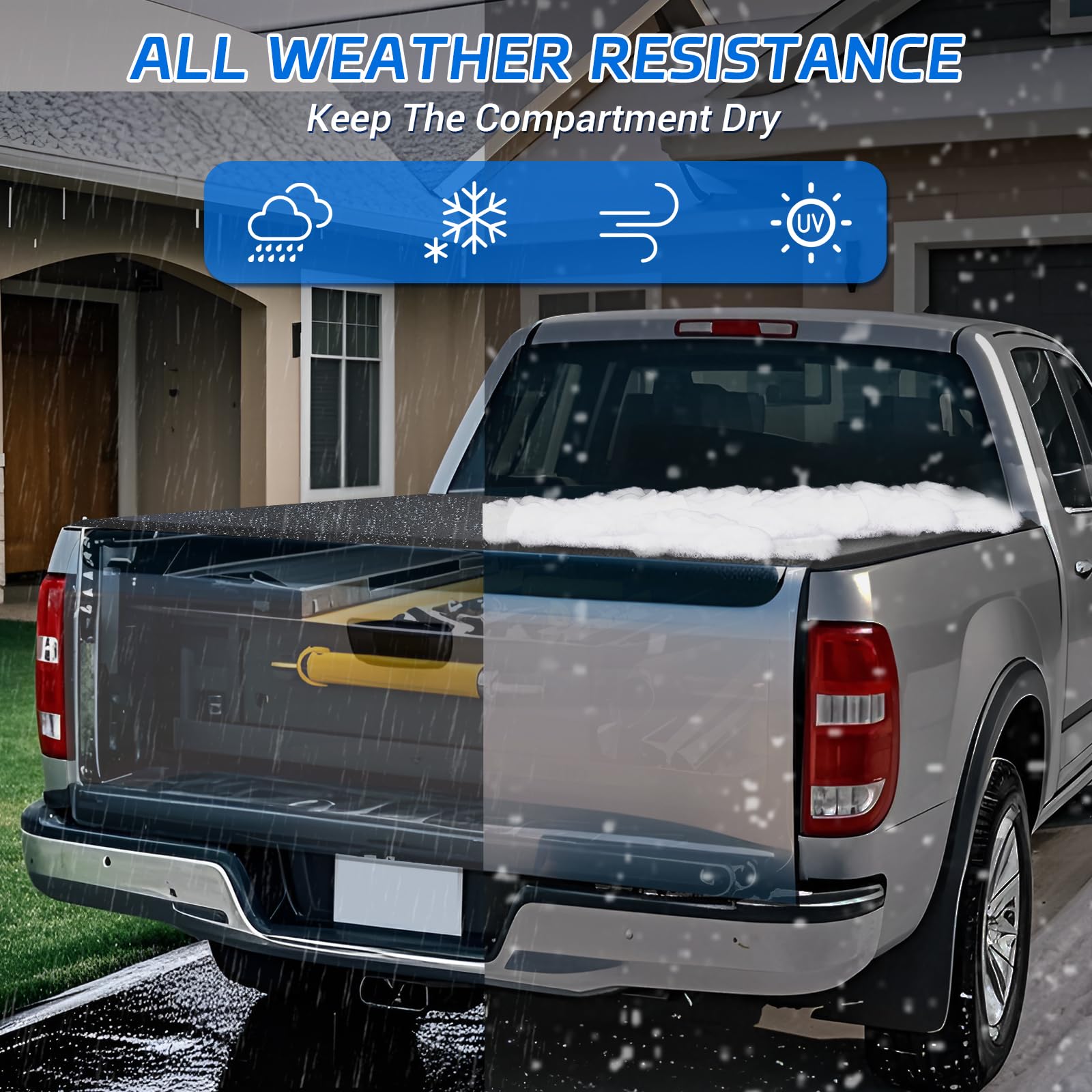 PZ Soft Roll-Up Tonneau Cover Replacement for 2022-2025 Ford Maverick 4.6Ft 54.4 in Black Truck Bed Cover