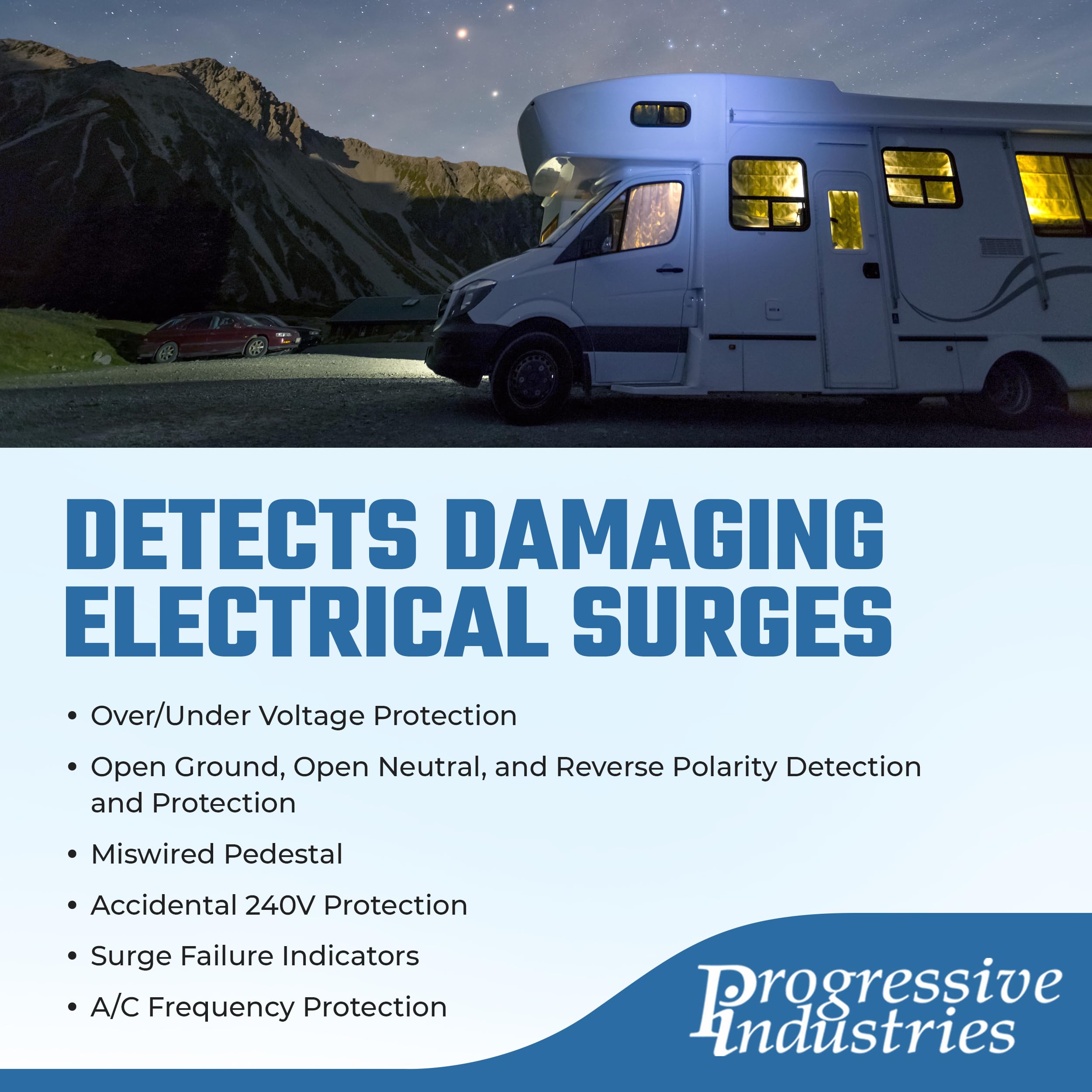 Progressive International Industries Ems-Lchw30 Hardwired Rv Surge And Electrical Protector - 30 Amp