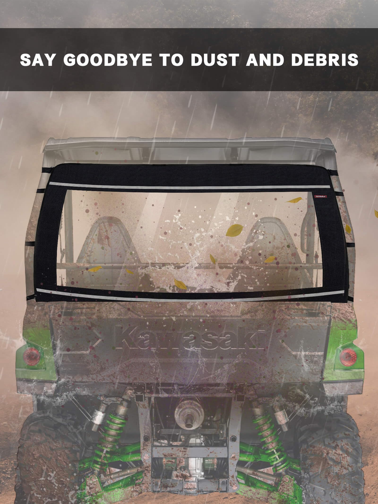 Zidiyoruo Soft Back Windshield For Kawasaki Teryx - Dustproof, Rainproof, And Cold Air Proof - Ideal For Kawasaki Teryx 4 800 Ow