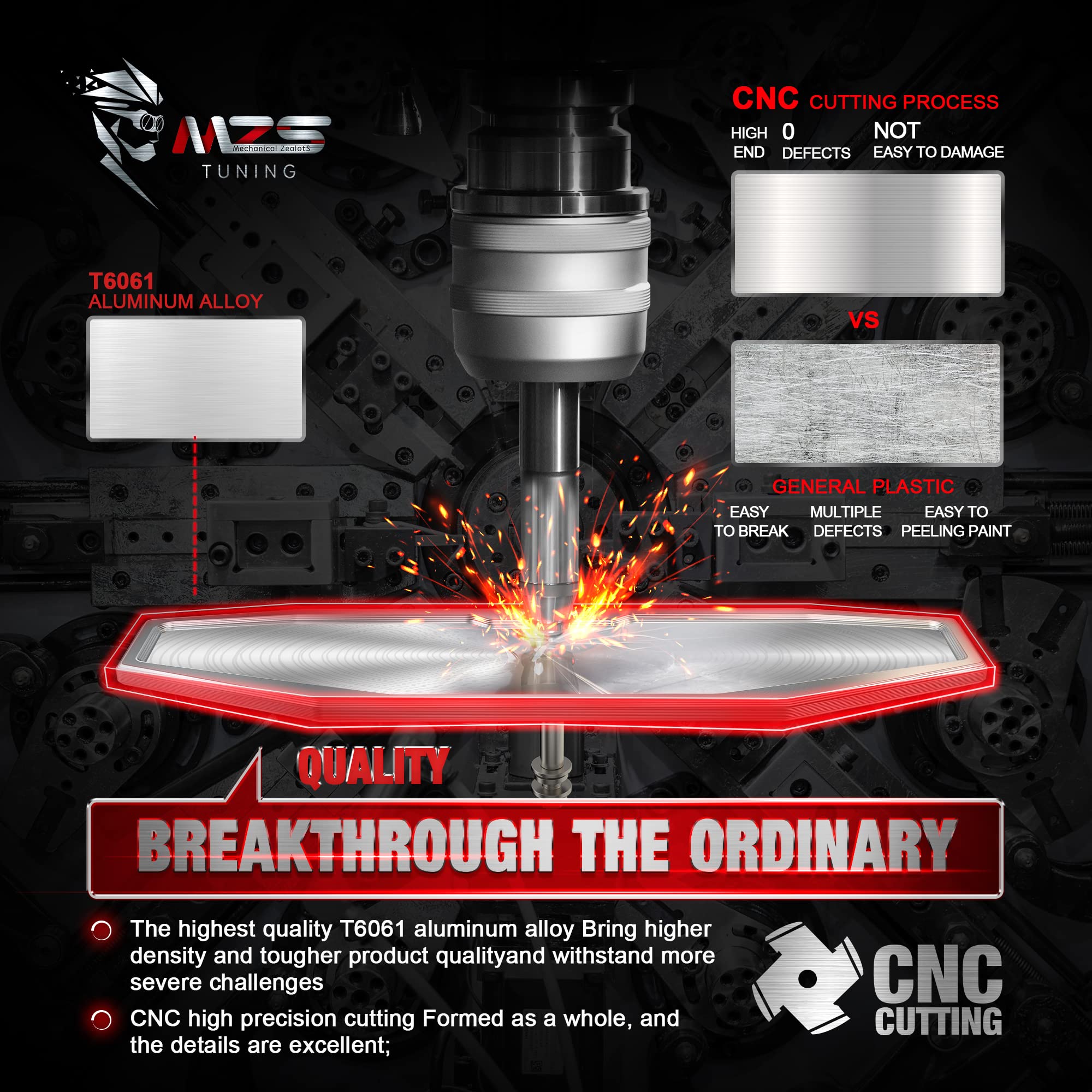 MZS Aluminum UTV Center Rear View Mirror, Maverick Trail Rrarview Mirror Adjustable Black Compatible with 2018-2025 Maverick Tra