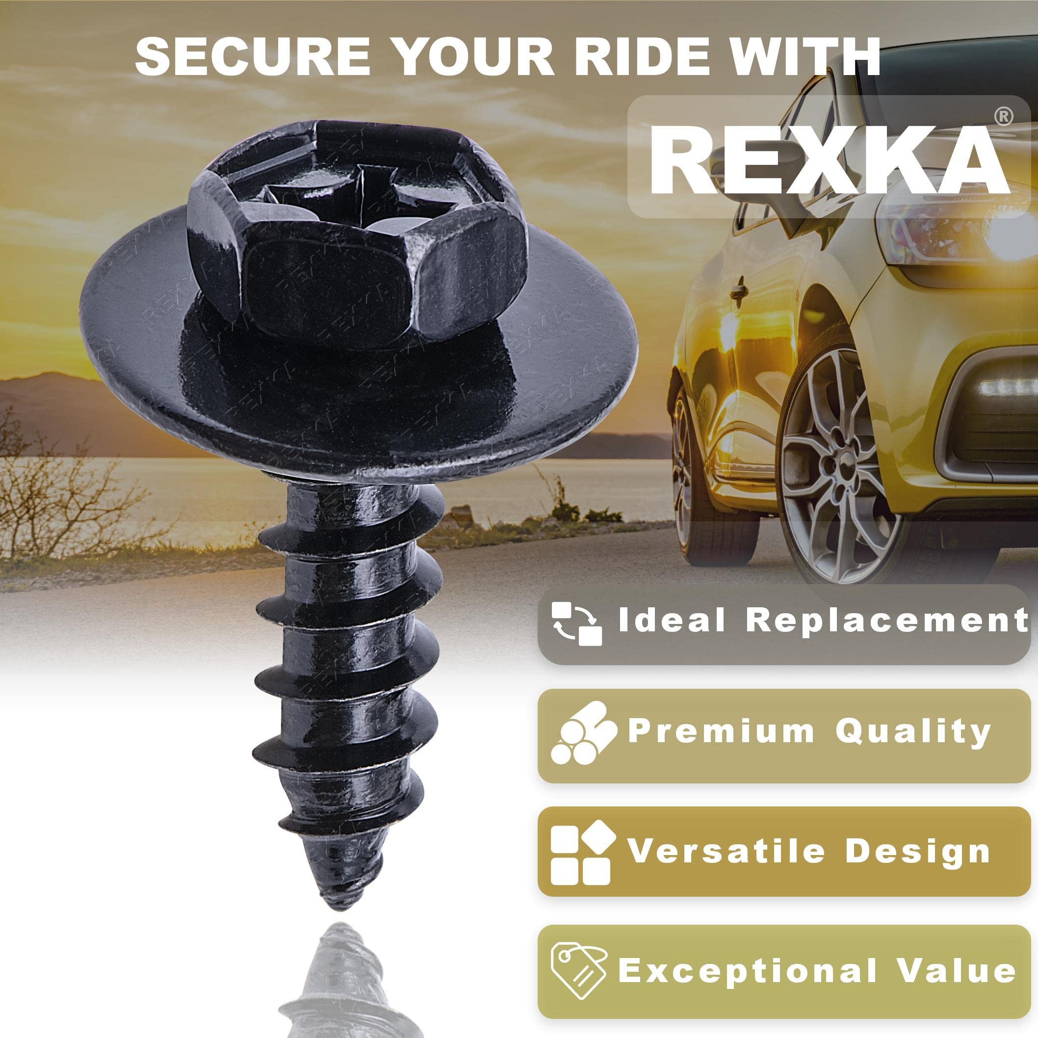 Rexka 10pcs Fender Liner Bumper Cover Splash Shield Screw Bolt for Toyota Lexus 90159-60477